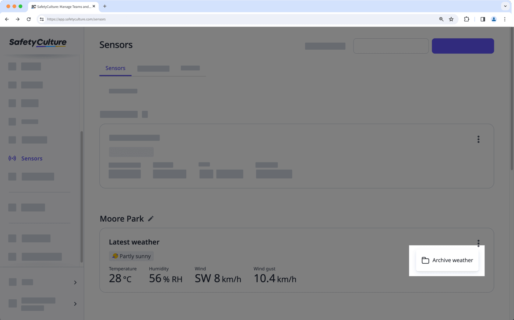 Archive a weather data feed via the web app.