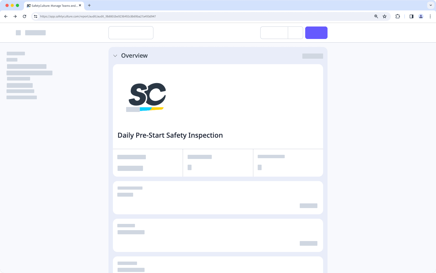An inspection report logo as shown on the web app.