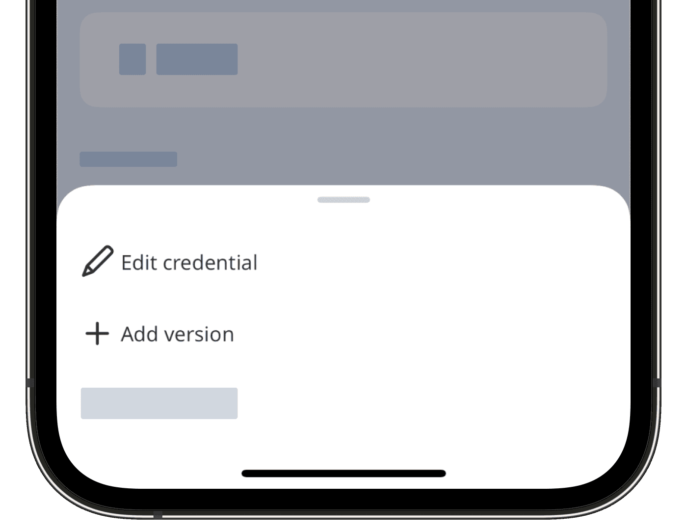 Edit a credential via the mobile app.