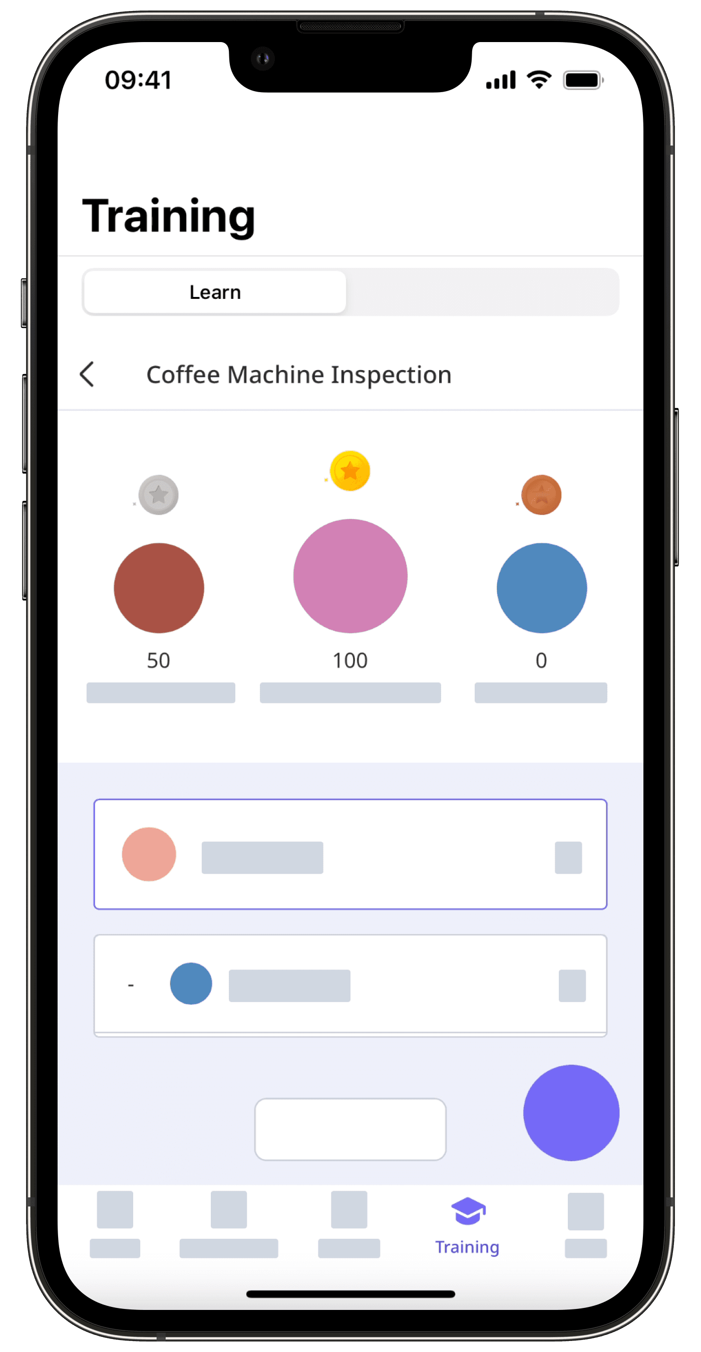 View a leaderboard via the mobile app.