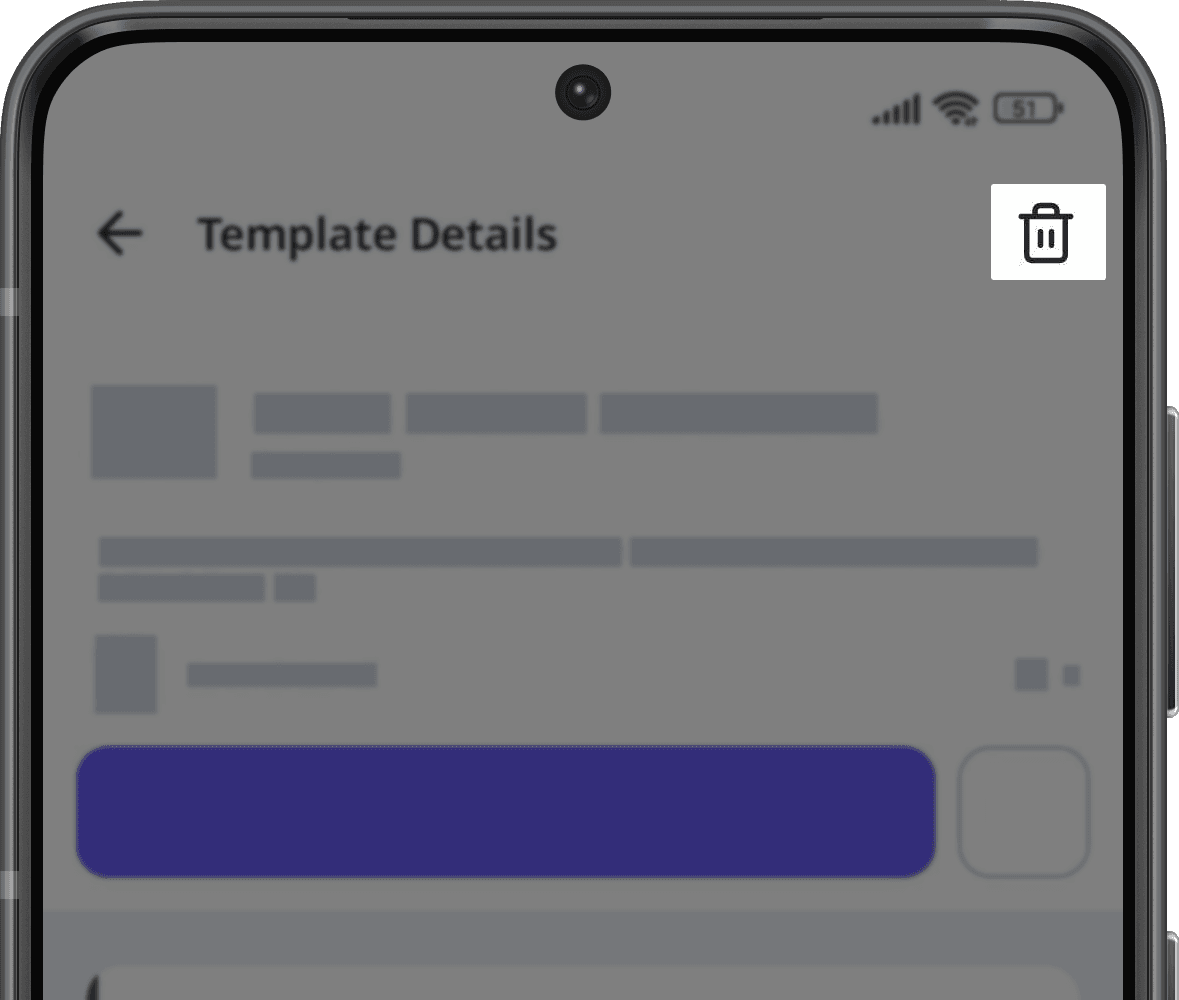 Remove a template from the Public Library via the Android mobile app.