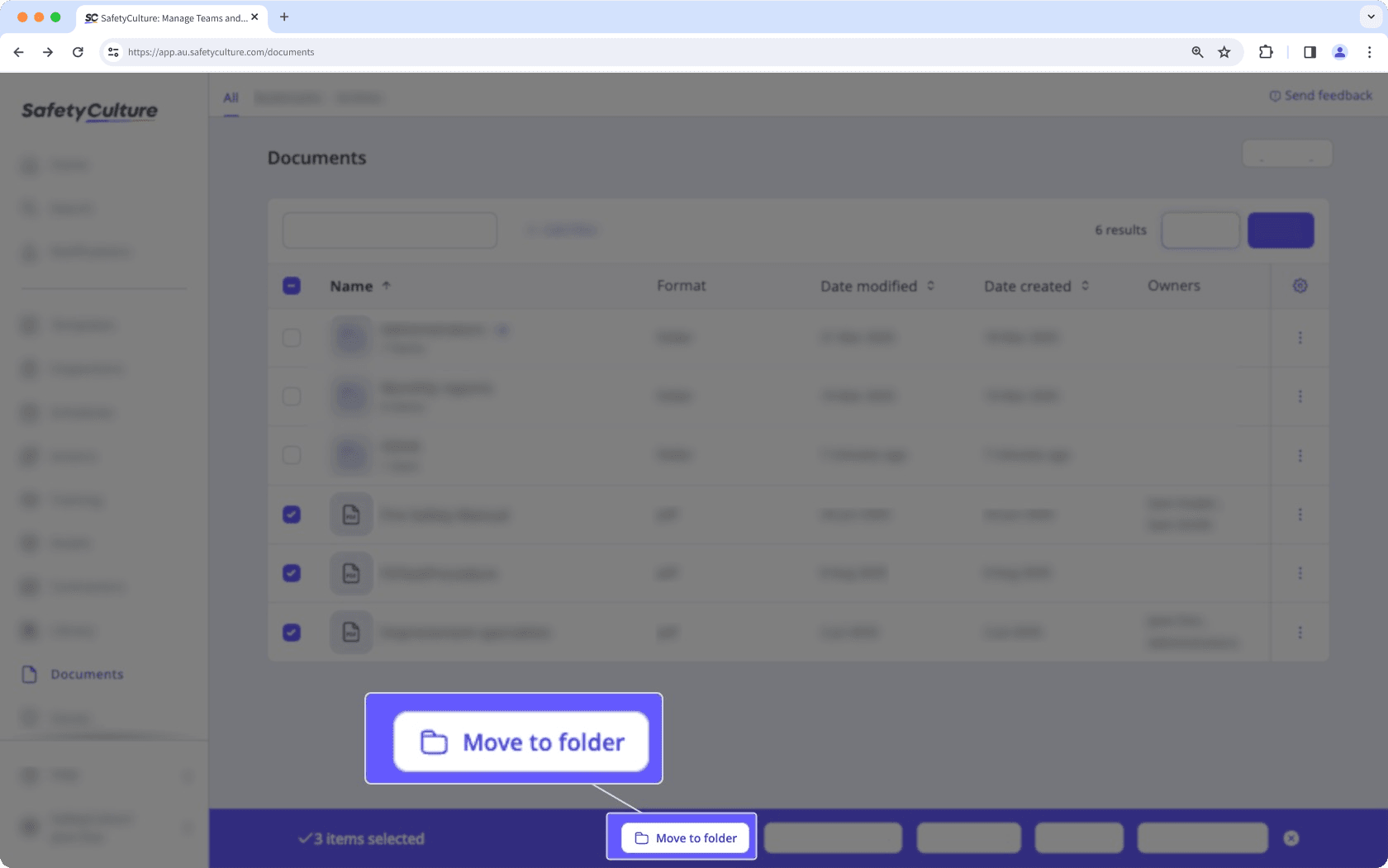 Bulk move files to a folder via the web app