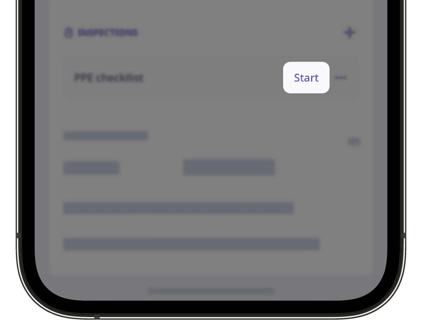 Start an inspection from an action via the mobile app.