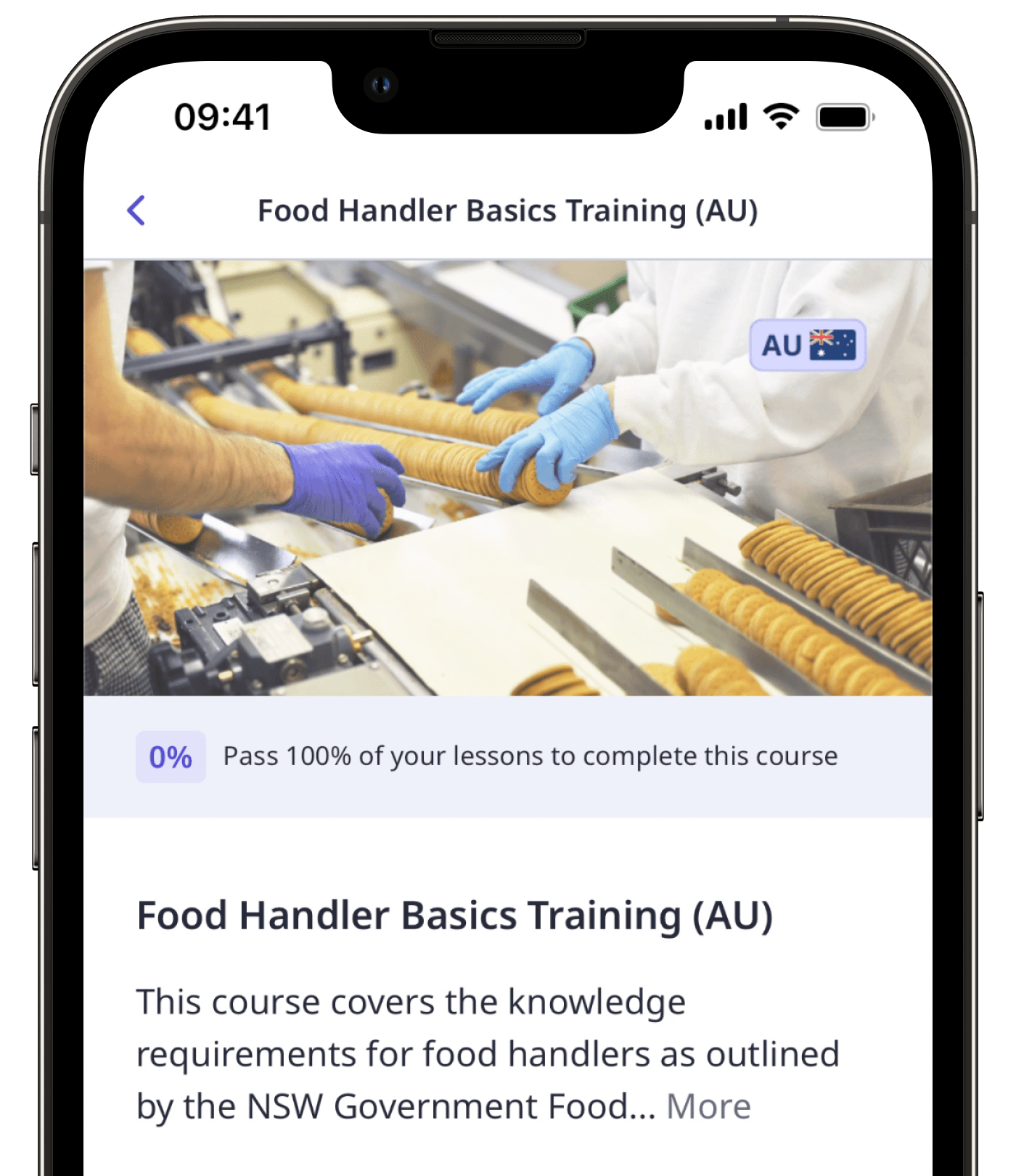 An example of a training banner on the mobile app.