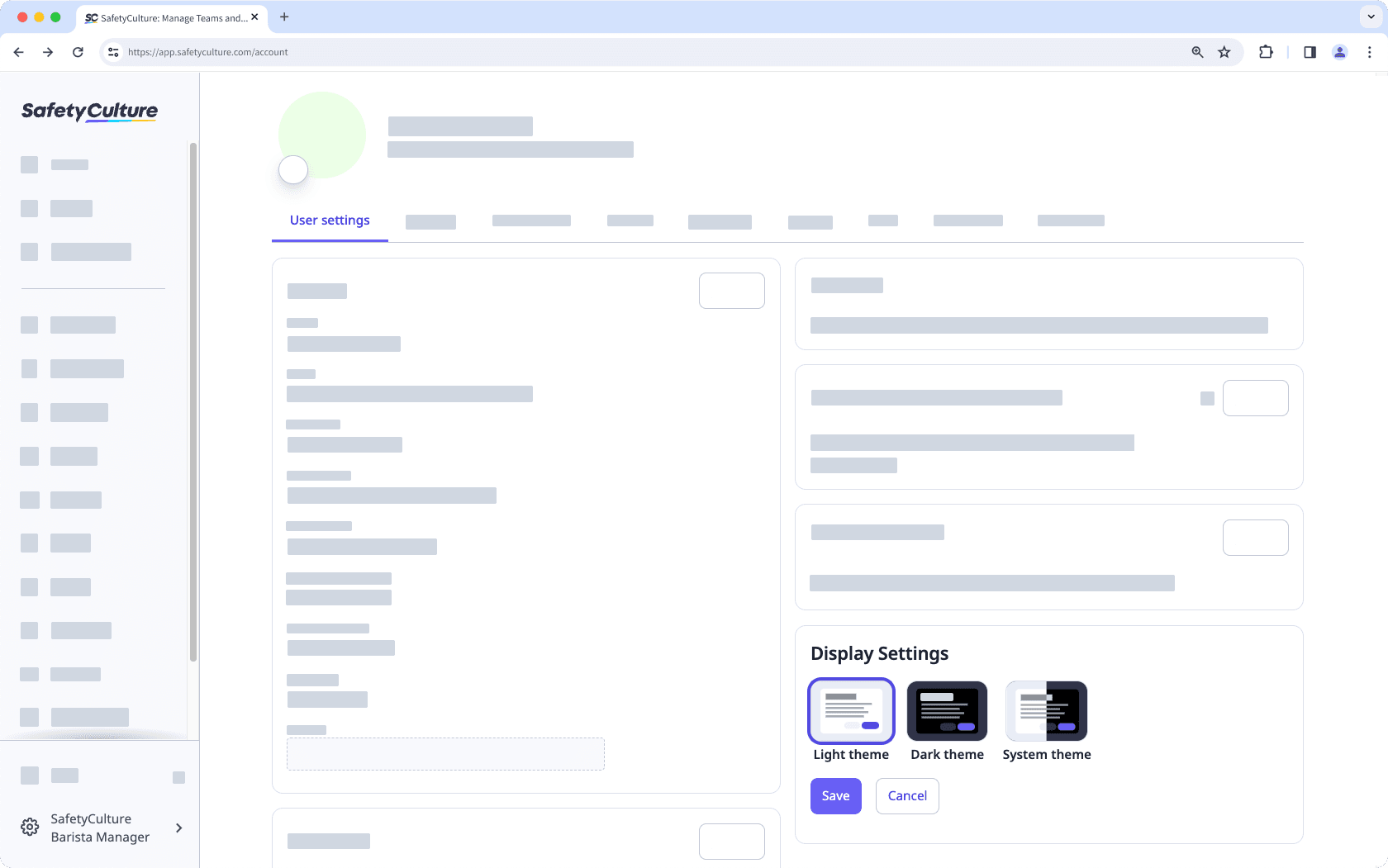 Change the SafetyCulture theme via the web app.