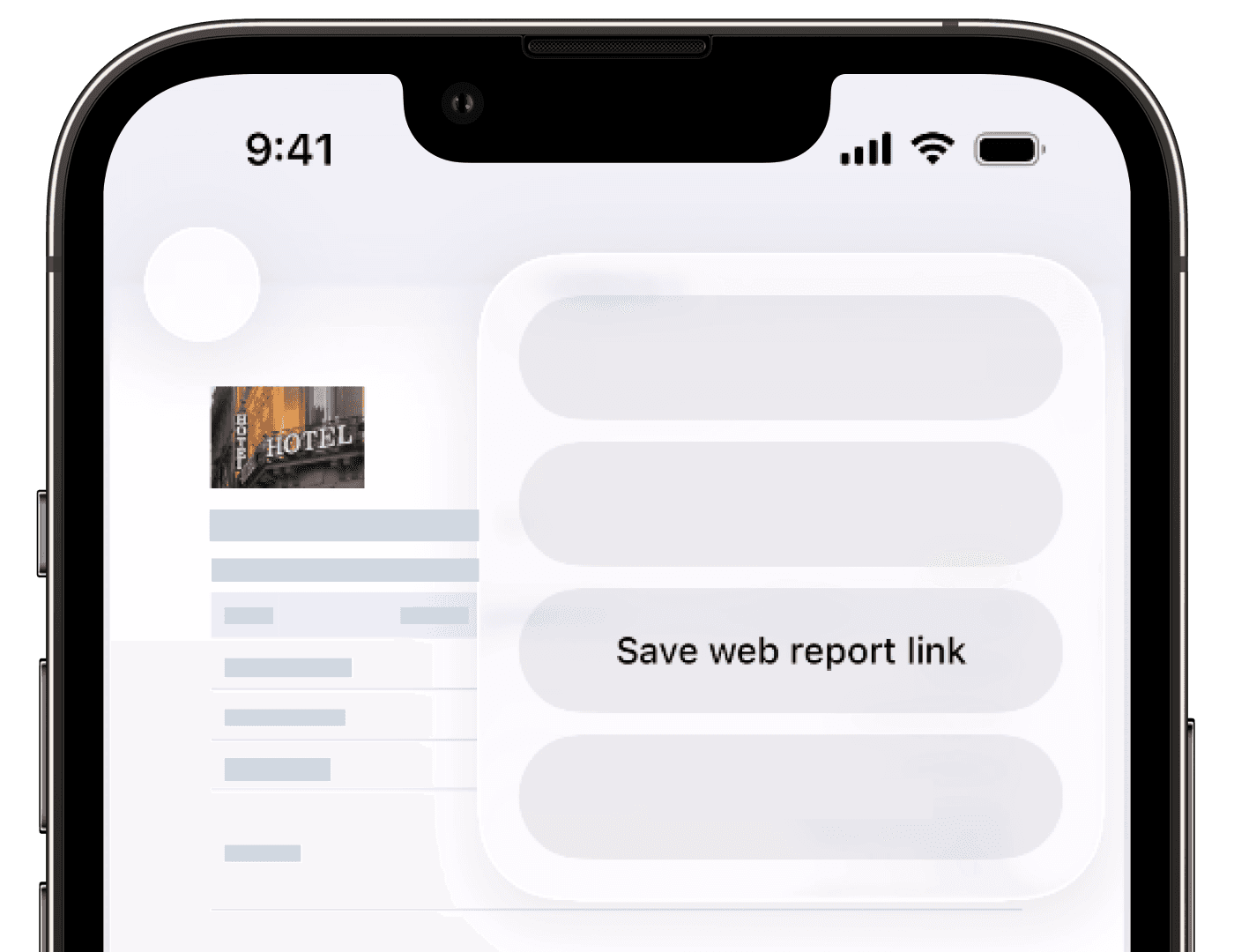 Create an inspection report link via the mobile app.