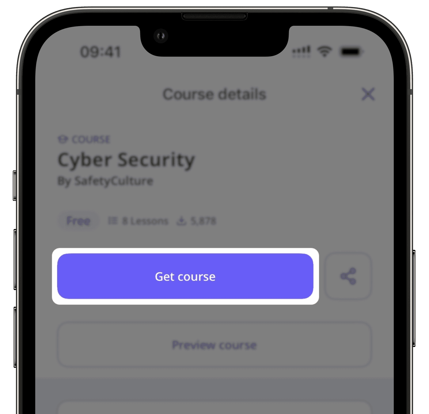 Download a course from the Library via the mobile app.