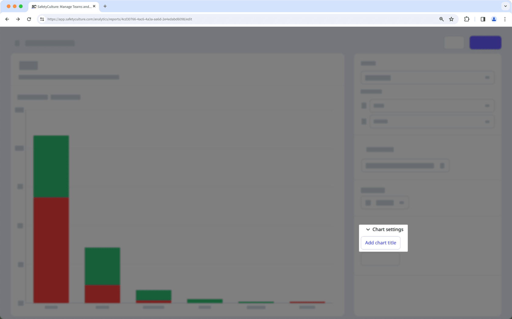 Add a title to a chart in Analytics via the web app.