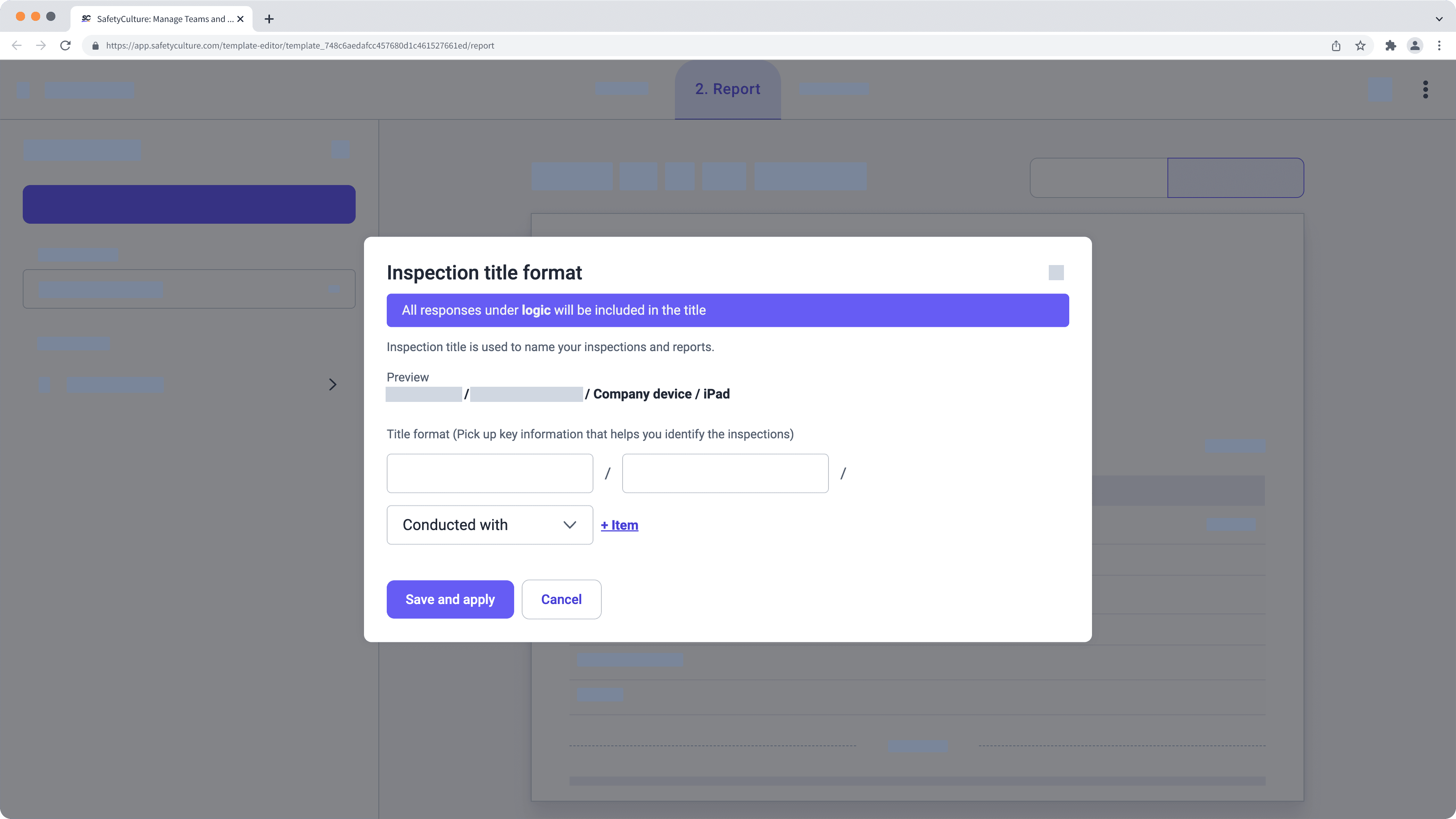 Title page's logic question highlighted on the web app.