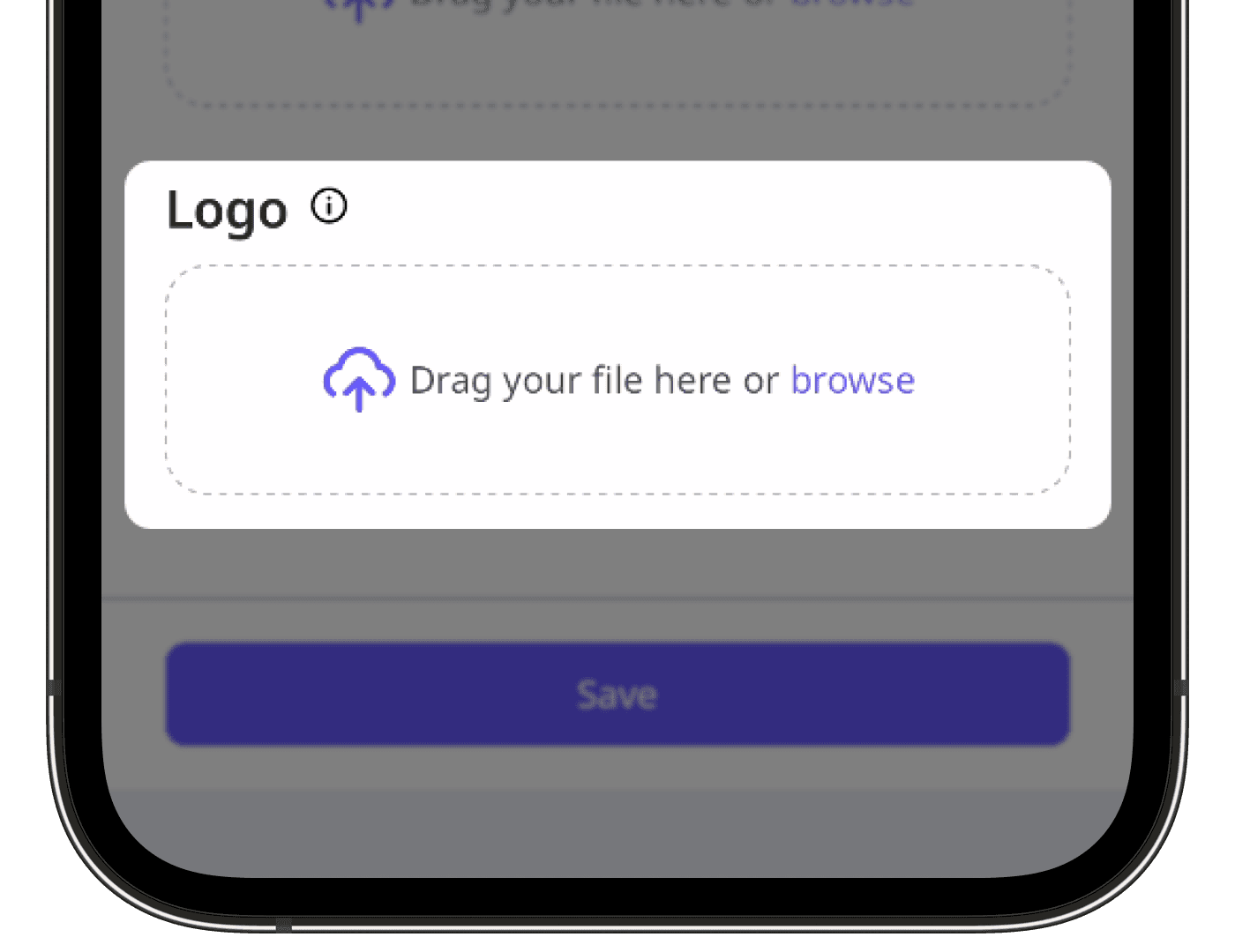Add a report layout logo via the mobile app.