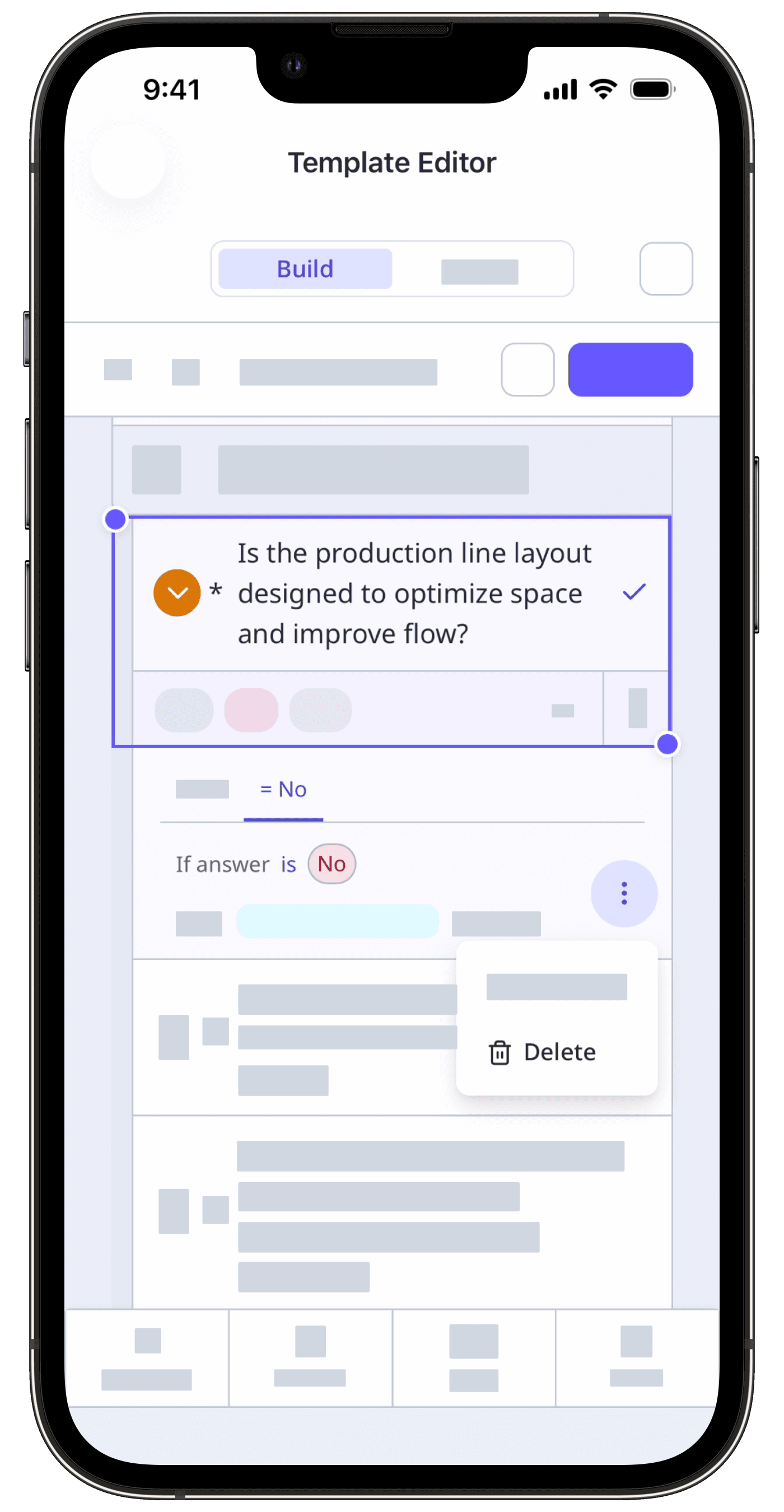 Remove a logic field via the mobile app.