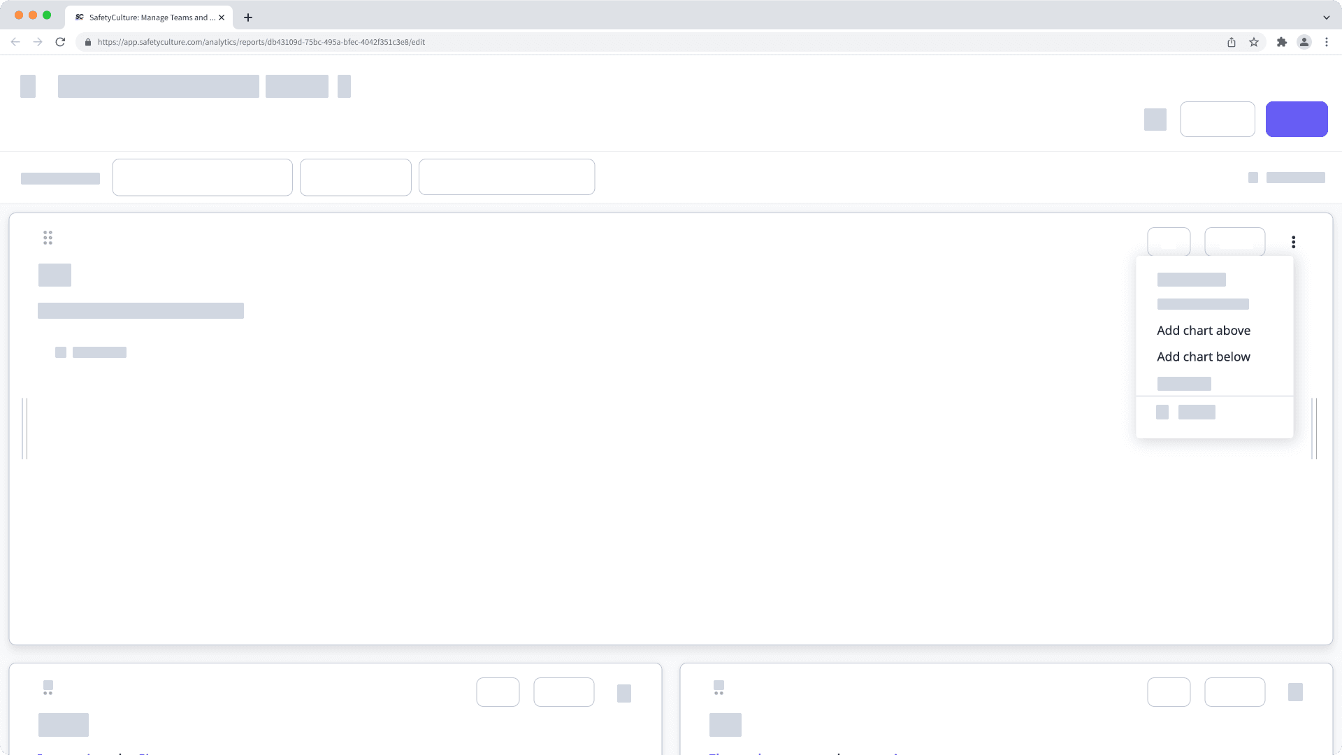Add a chart above or below an existing chart in an Analytics report via the web app.
