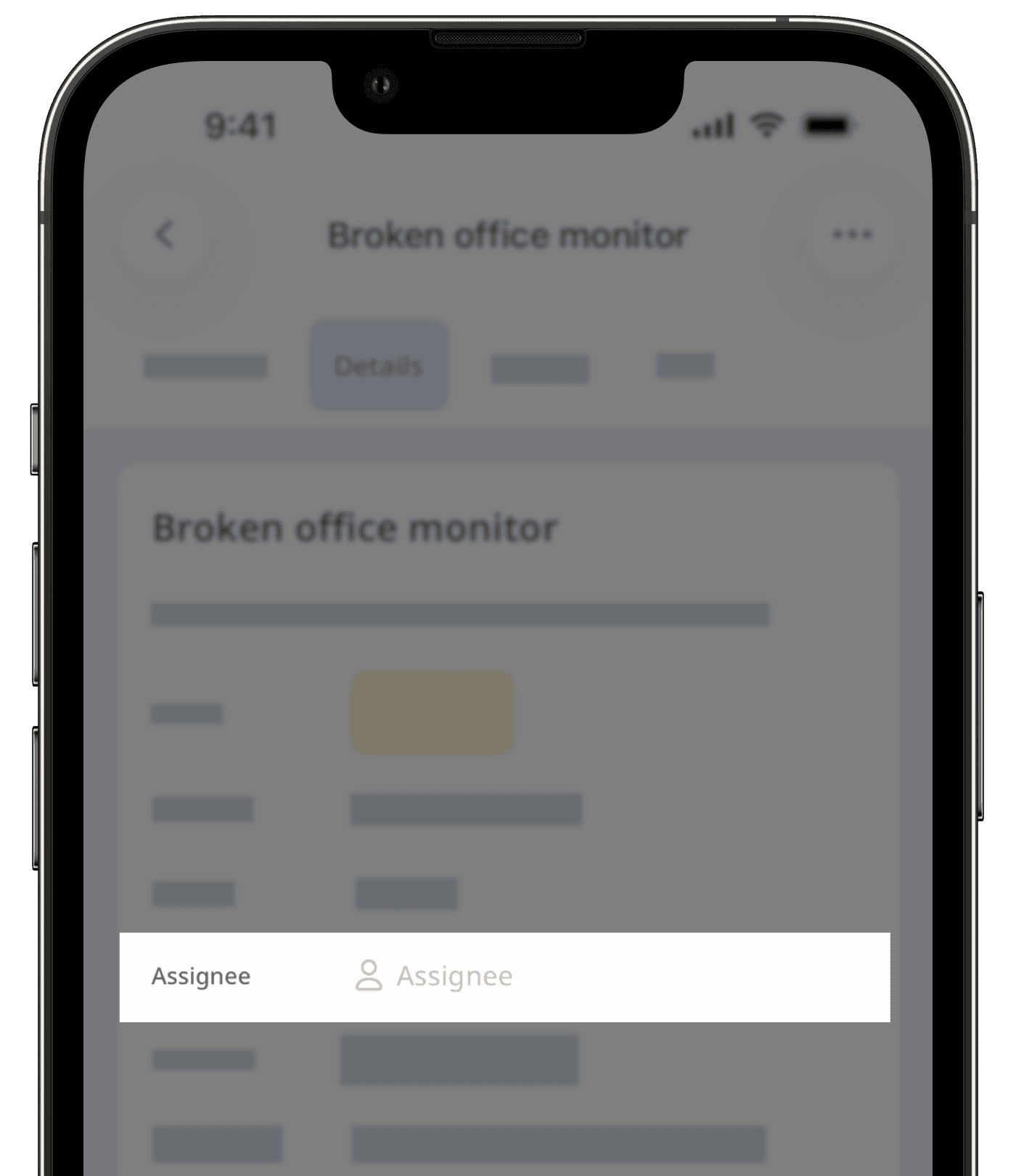 The Issue profile screen showing the option to add an assignee.