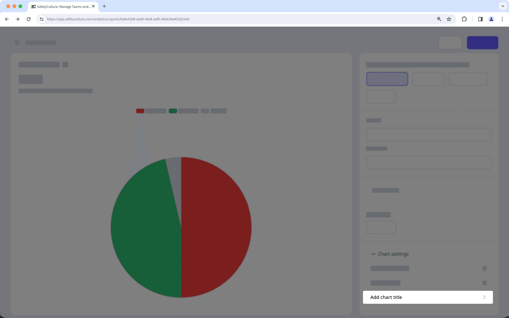 Add a title to a chart in Analytics by clicking on "Add chart title" on the lower-right of the side panel via the web app.