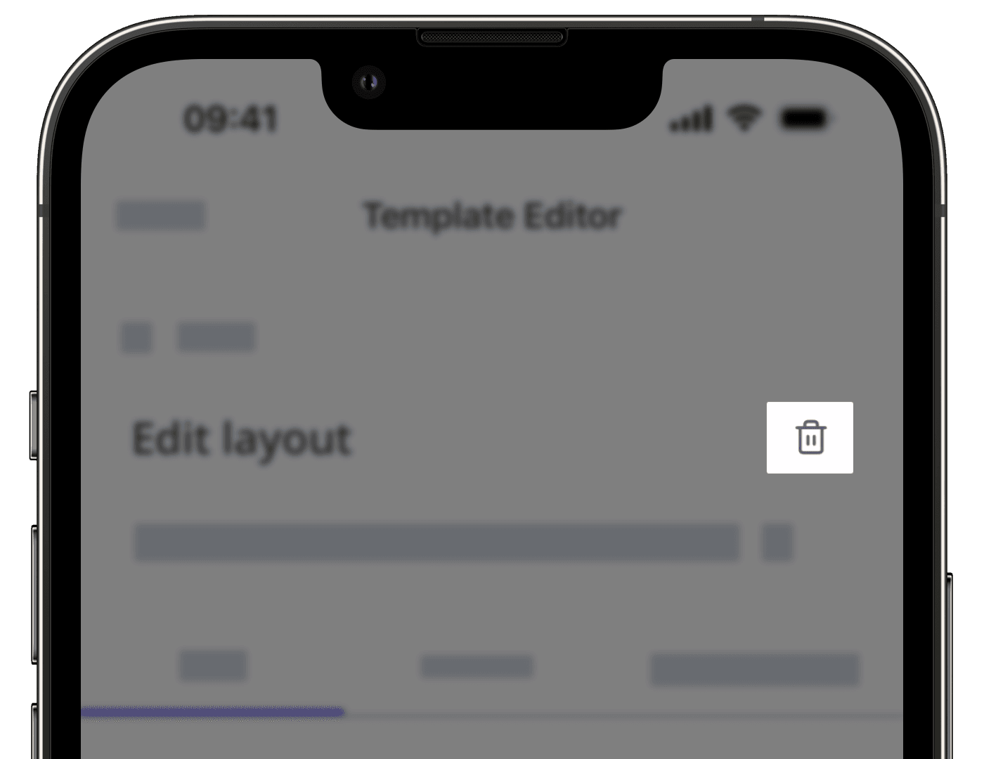 Delete a report layout via the mobile app.