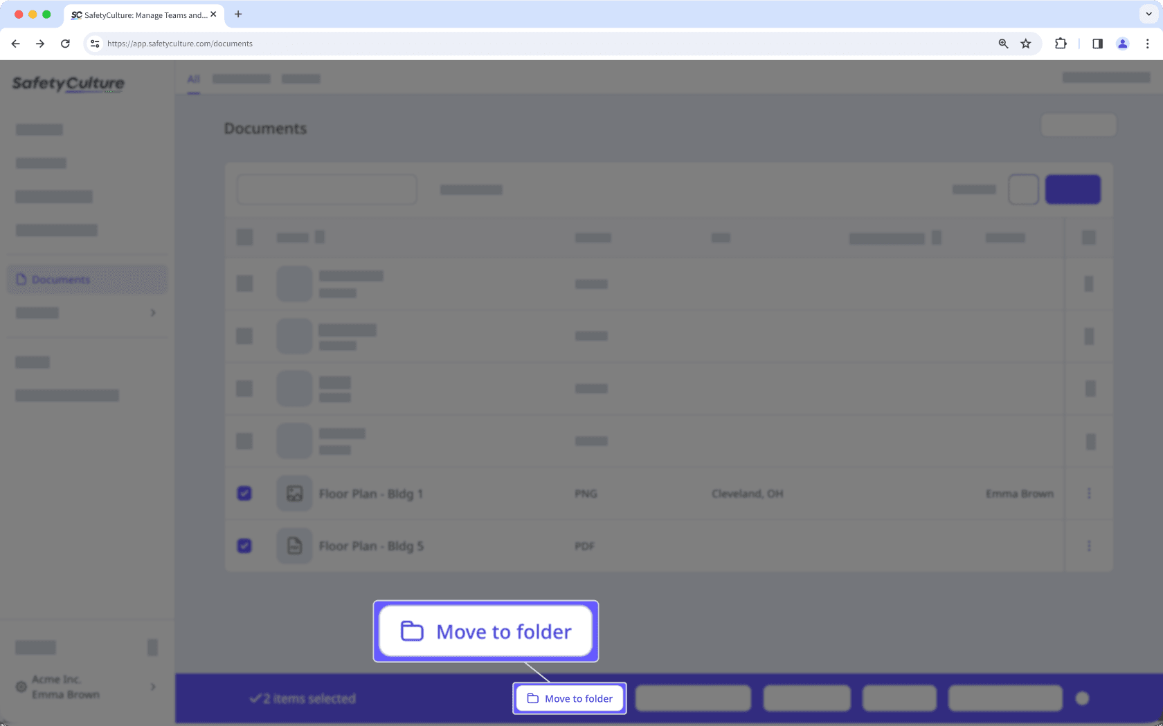 Bulk move files to a folder via the web app