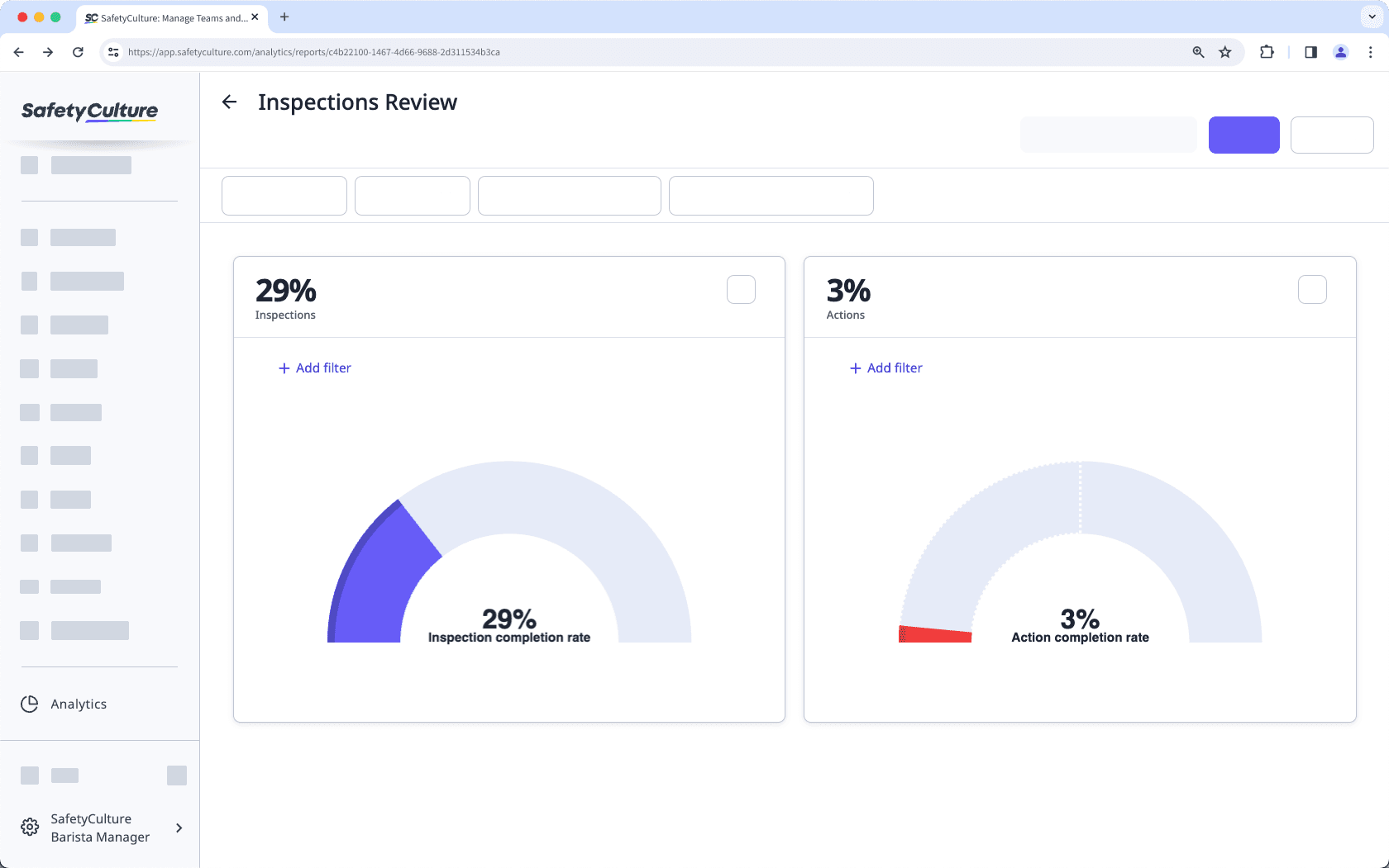 Visualize your data by using the dial chart type via the web app.