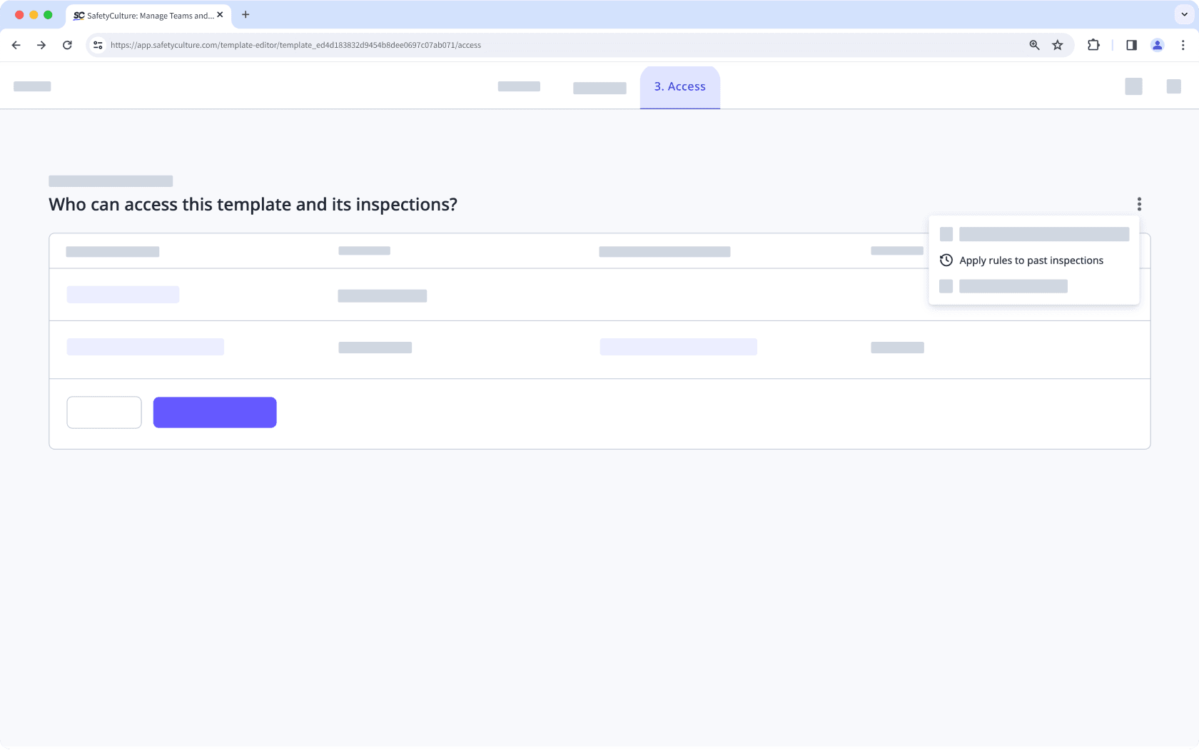 Retroactively give inspection access via the web app.