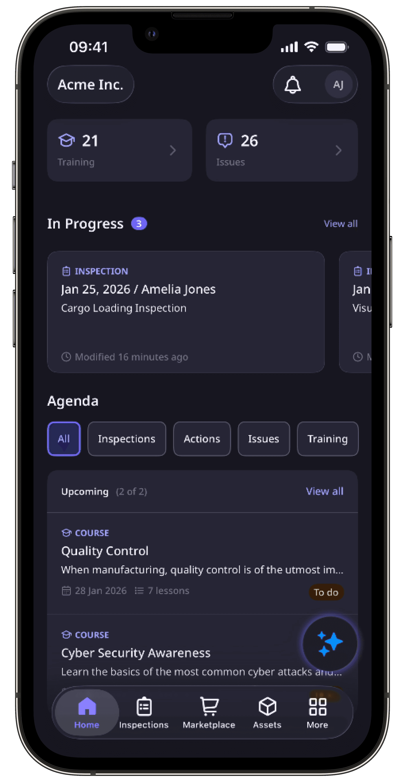 Dark mode enabled on the mobile app.