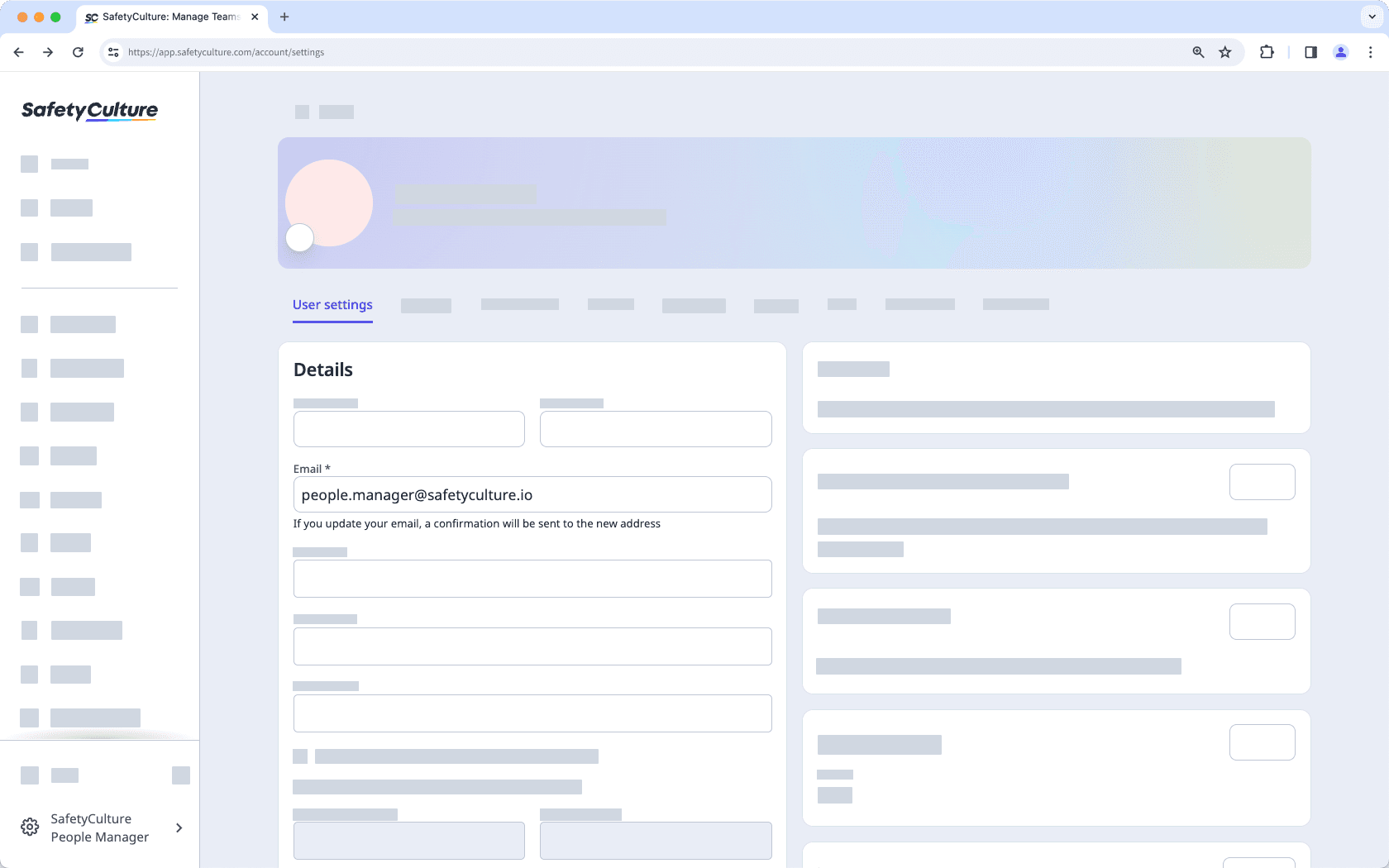 Edit the email for your SafetyCulture account via the web app.