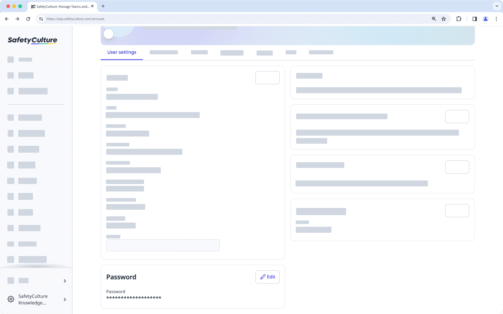 Edit the password for your SafetyCulture account via the web app.
