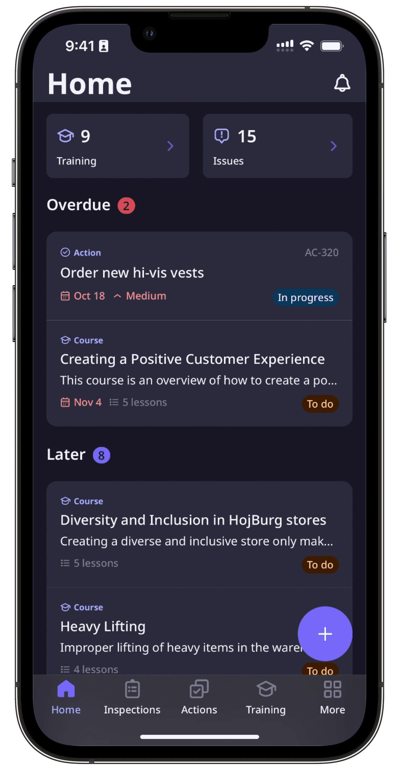 Dark mode enabled on the mobile app.
