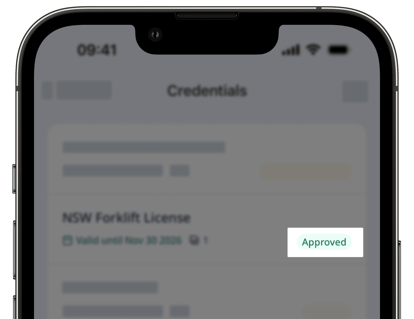 View a credential’s approval status via the mobile app.