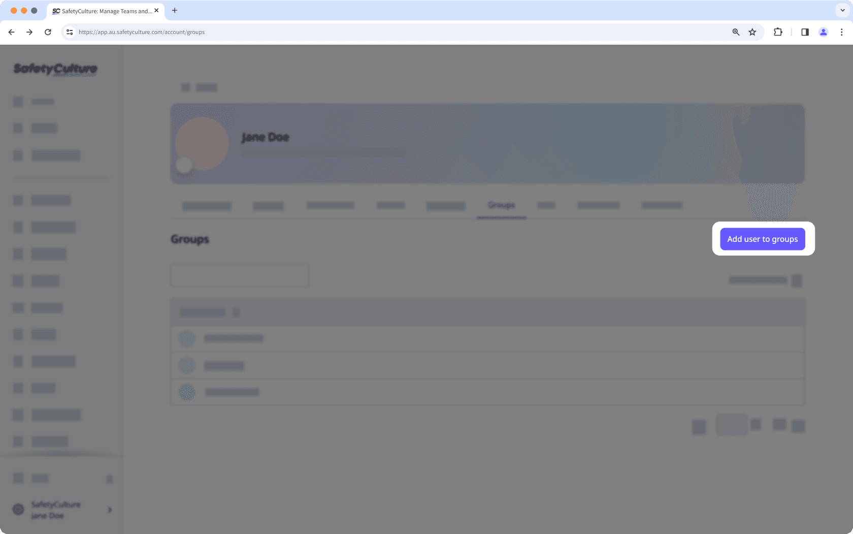 Add a user to multiple groups via the web app.