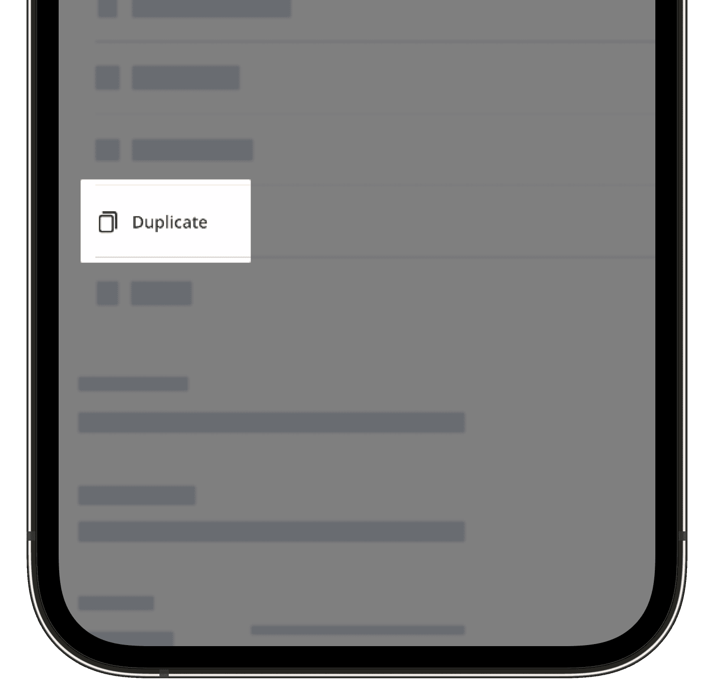 Duplicate templates via the iOS mobile app.