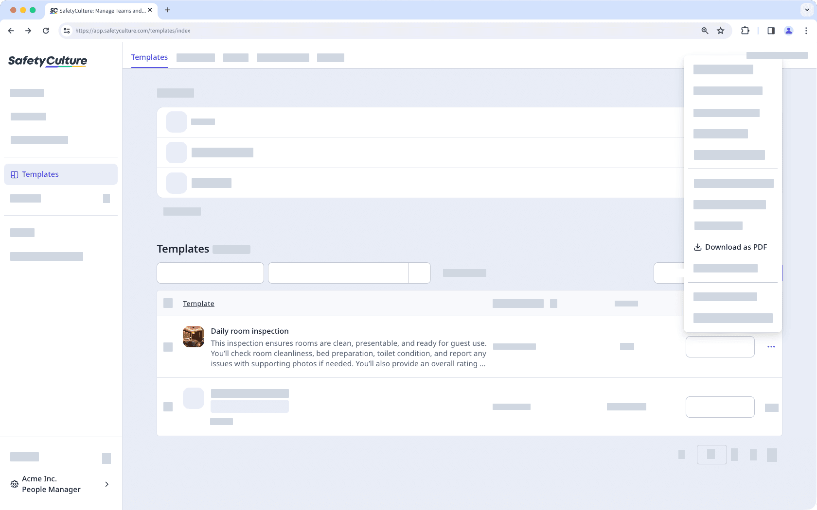 Download a template as PDF via the web app.
