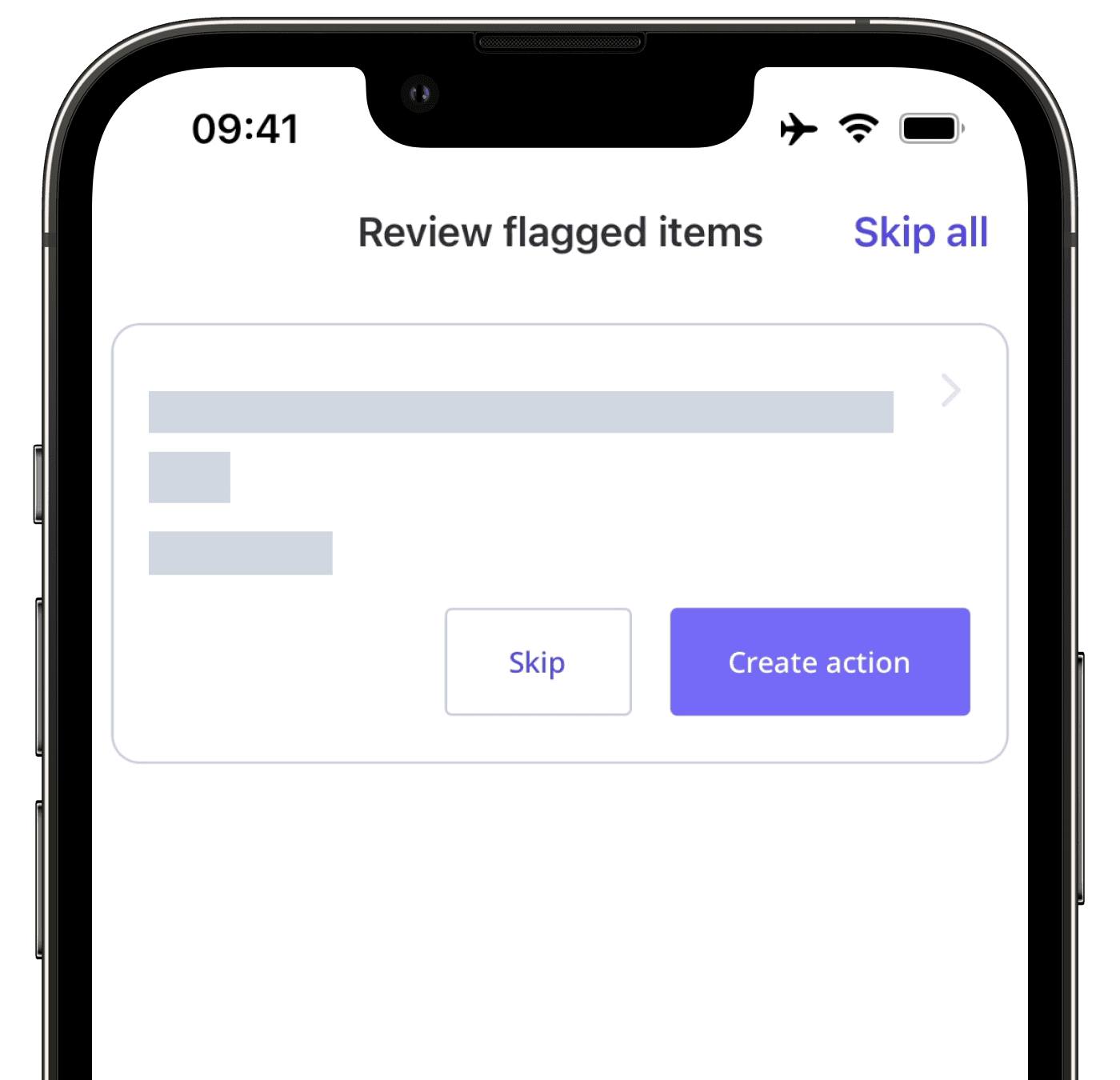 Review flagged items upon inspection completion via the mobile app.