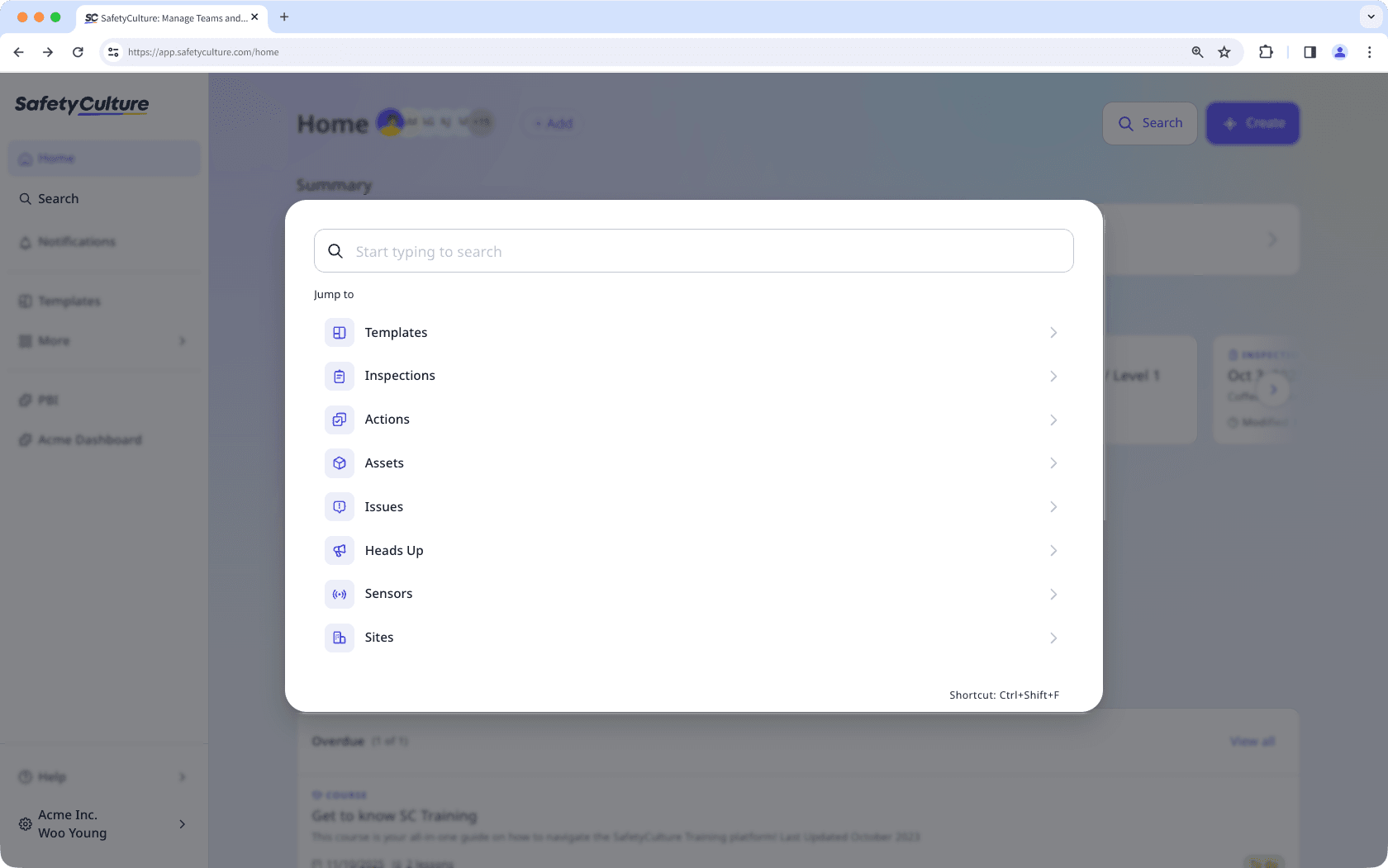 Use the Global Search feature to easily search for items and records in your organization via the web app.