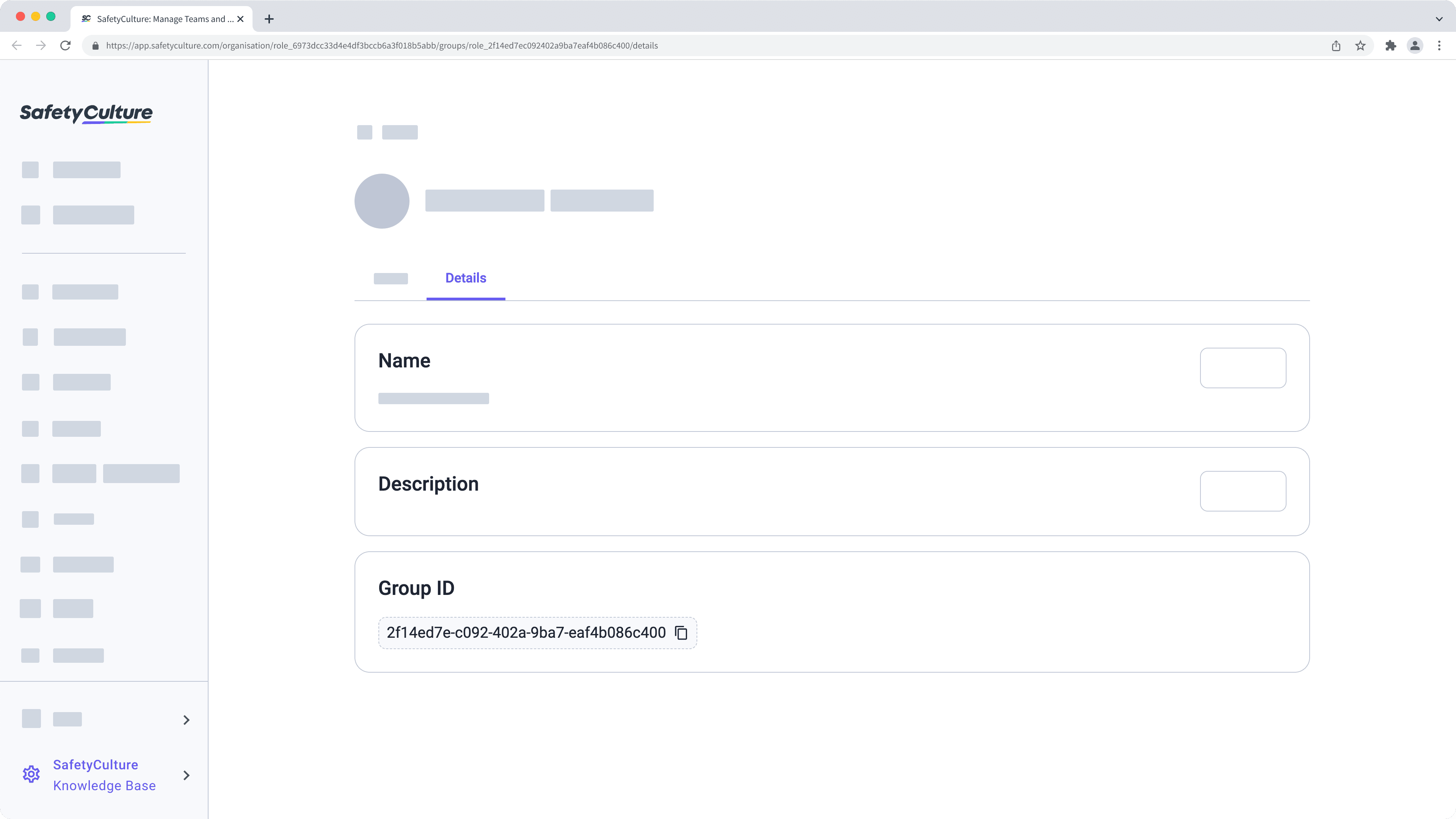 Get a group ID via the web app.