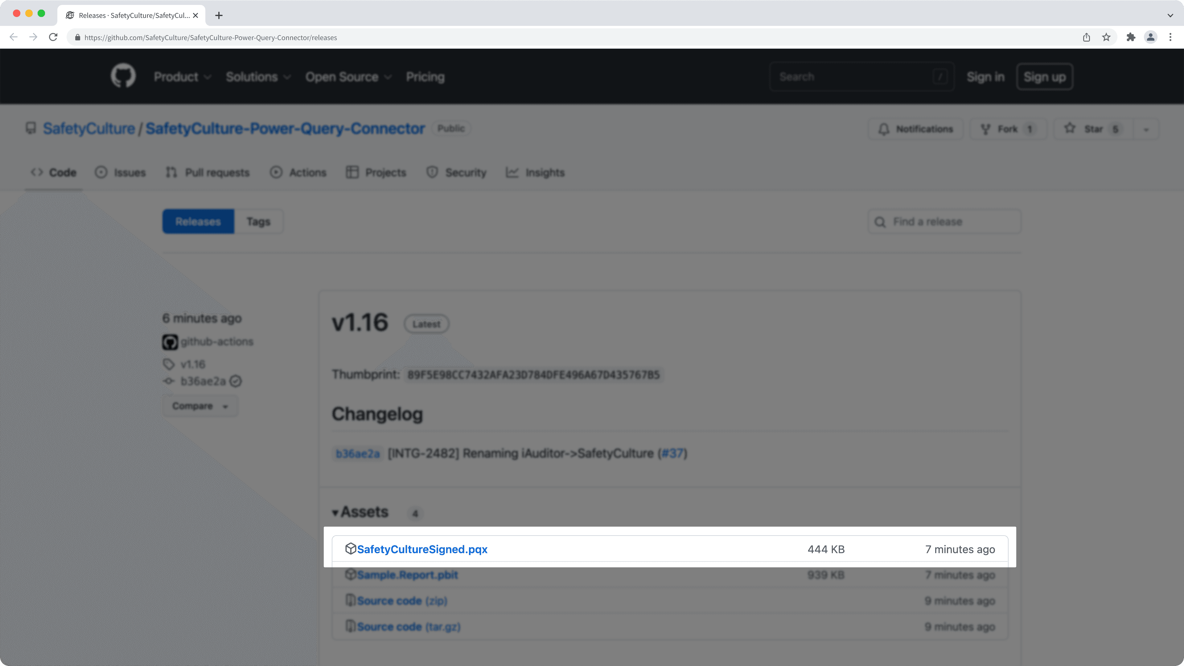 Download the SafetyCulture Power BI connector's release file.