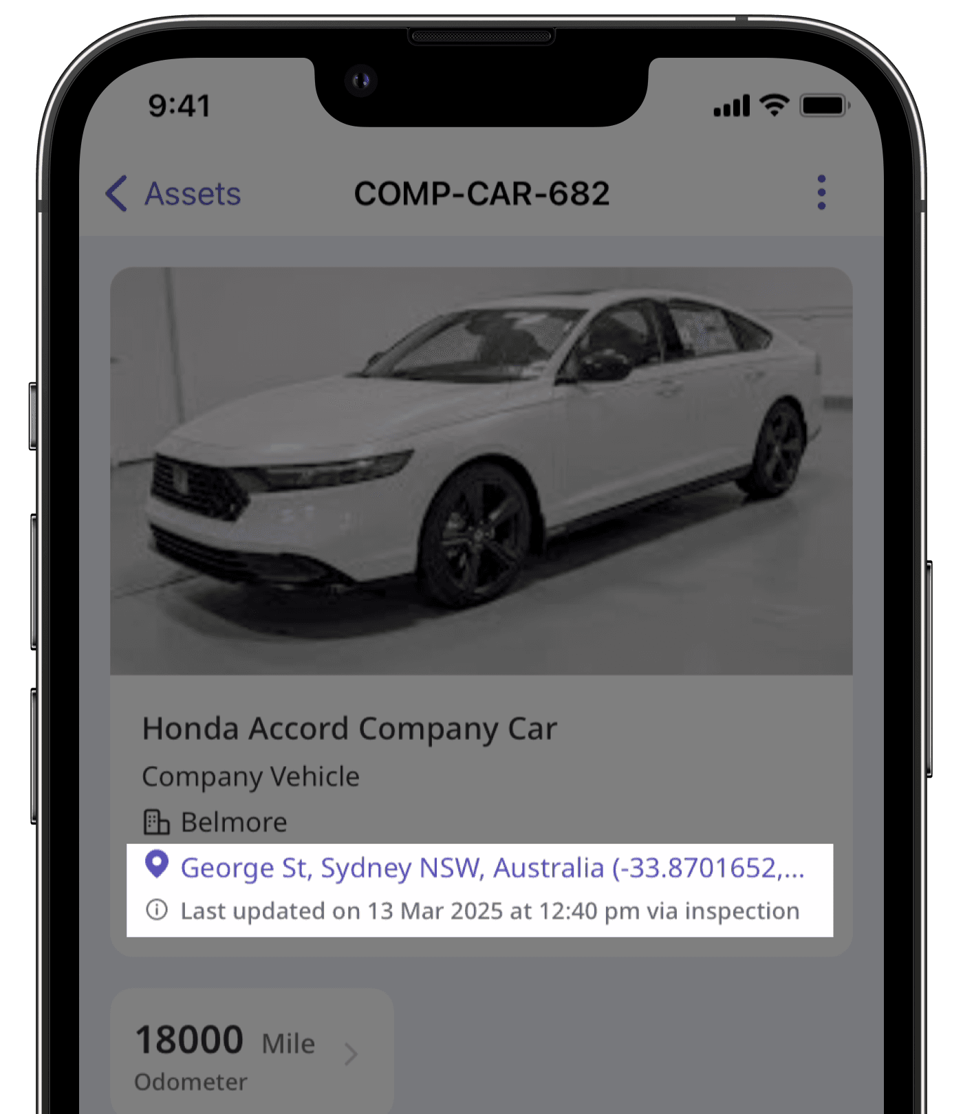 View an asset's last known location via the mobile app.