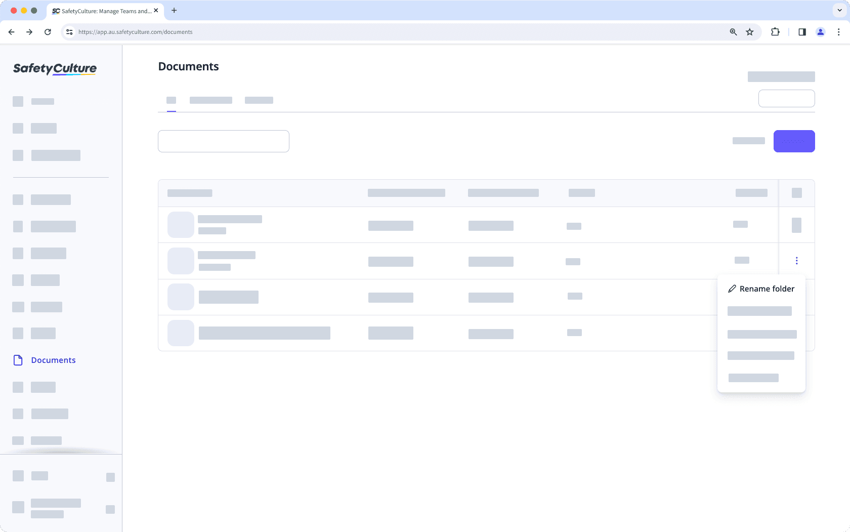 Rename a folder in Documents via the web app.