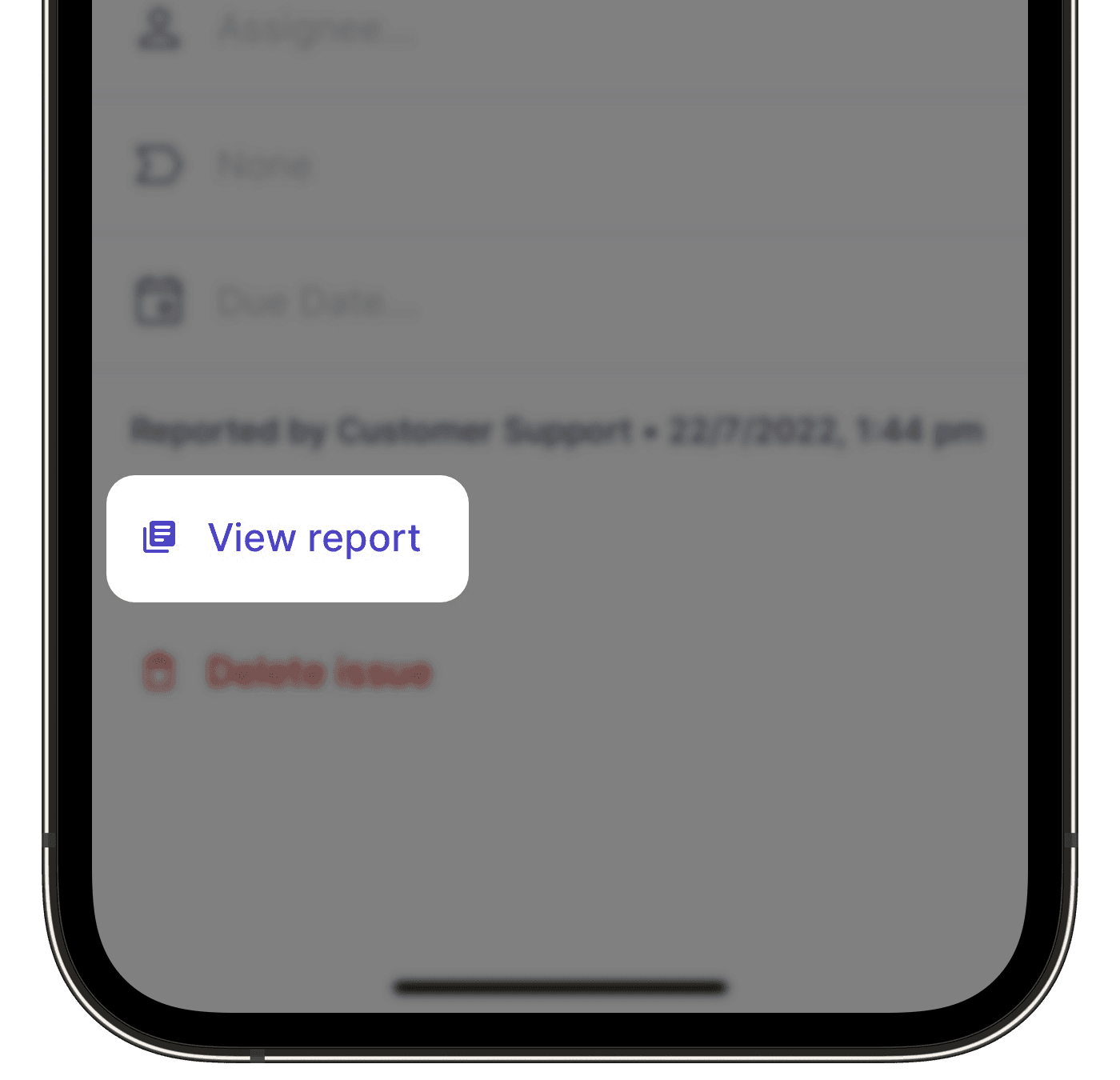Exportar un informe de contratiempo como PDF a través de la aplicación móvil.