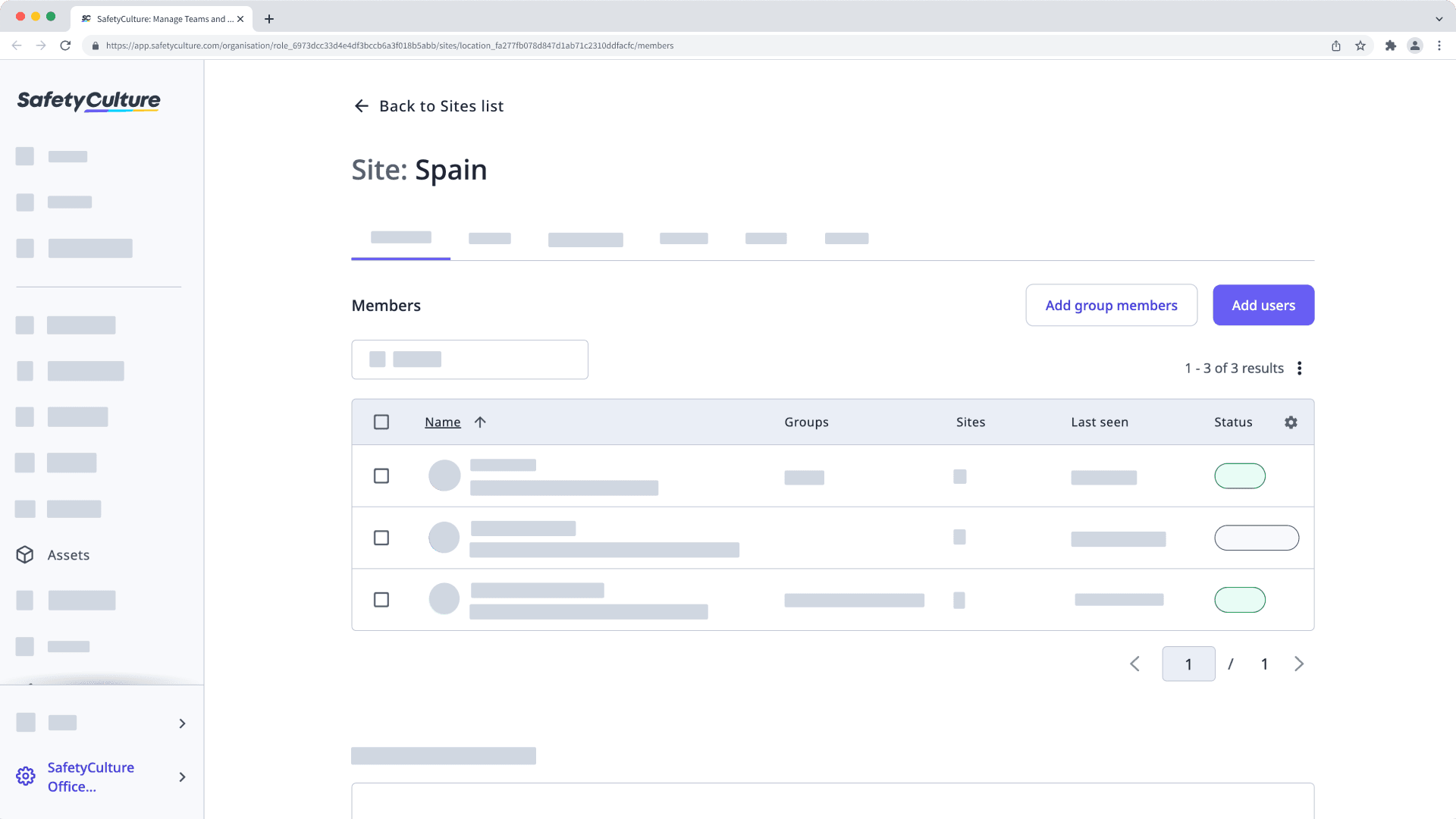 View site profiles via the web app.