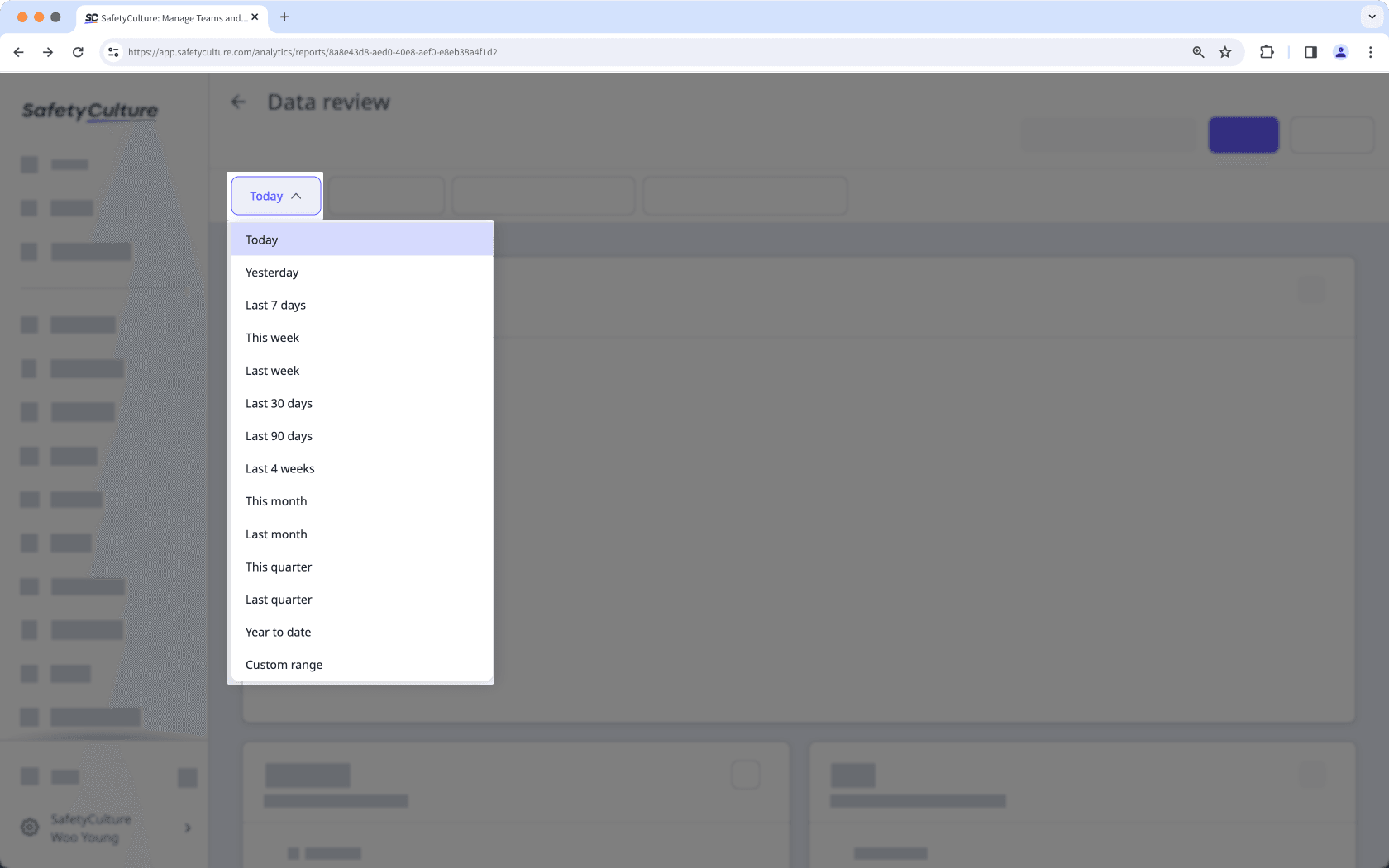 "Date" dashboard filter in Analytics via the web app.