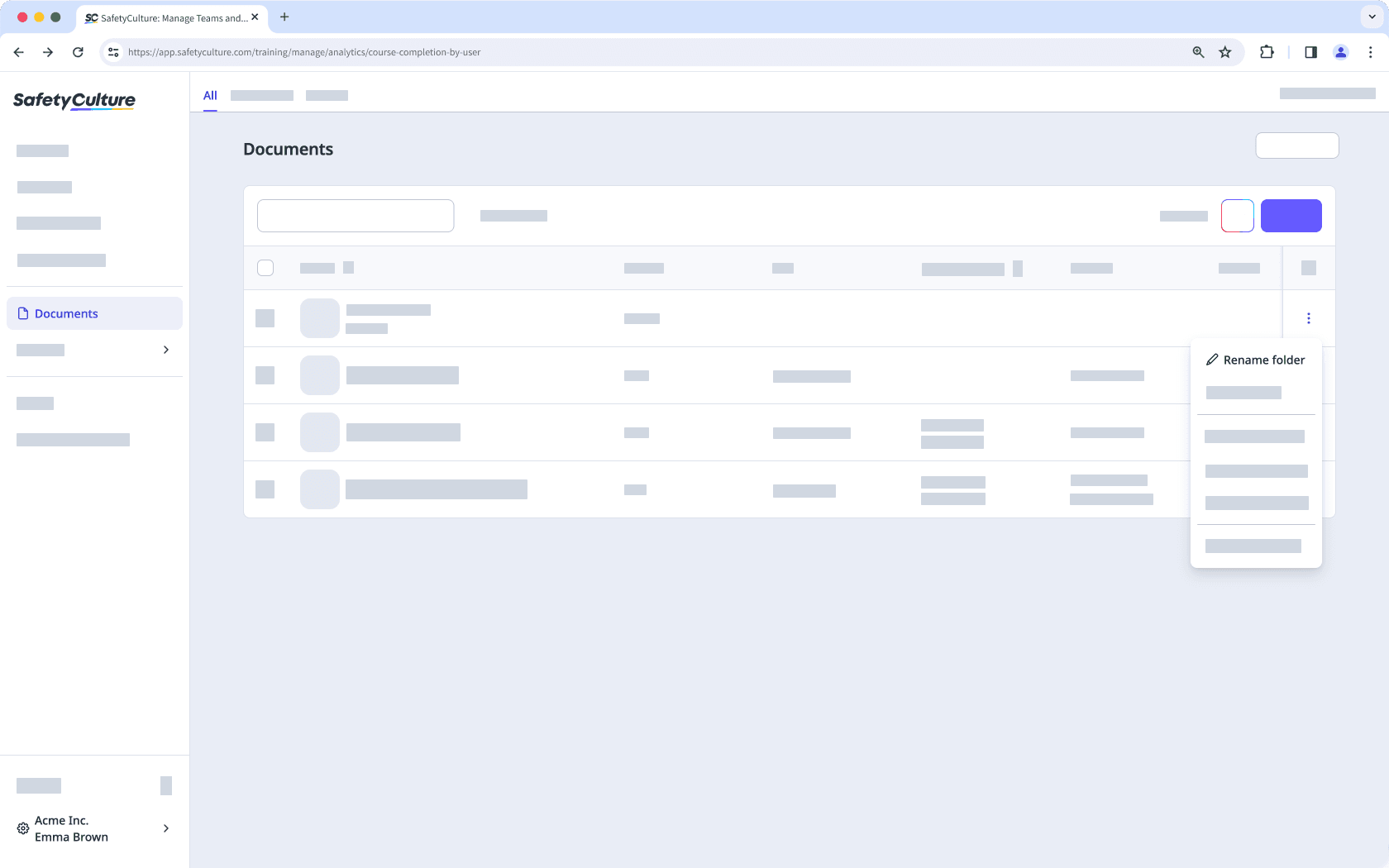 Rename a folder in Documents via the web app.