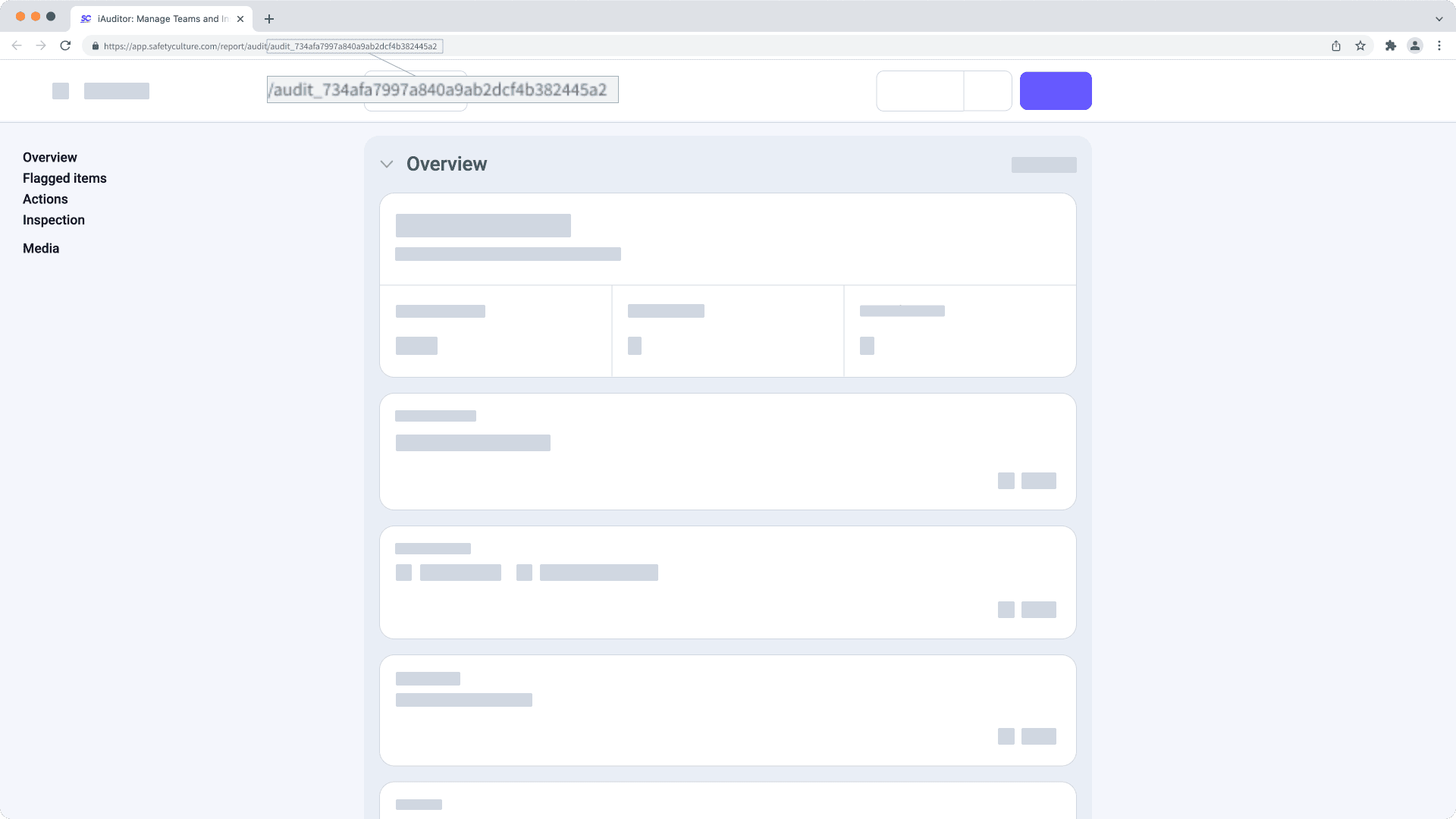Get an inspection ID via the web app.