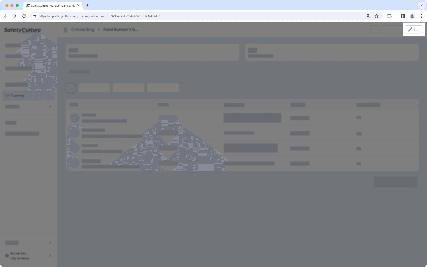 Edit an onboarding workflow via the web app.