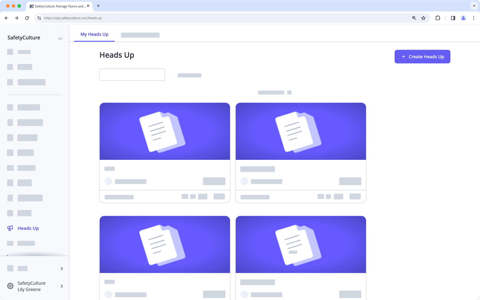 Create a Heads Up via the web app.