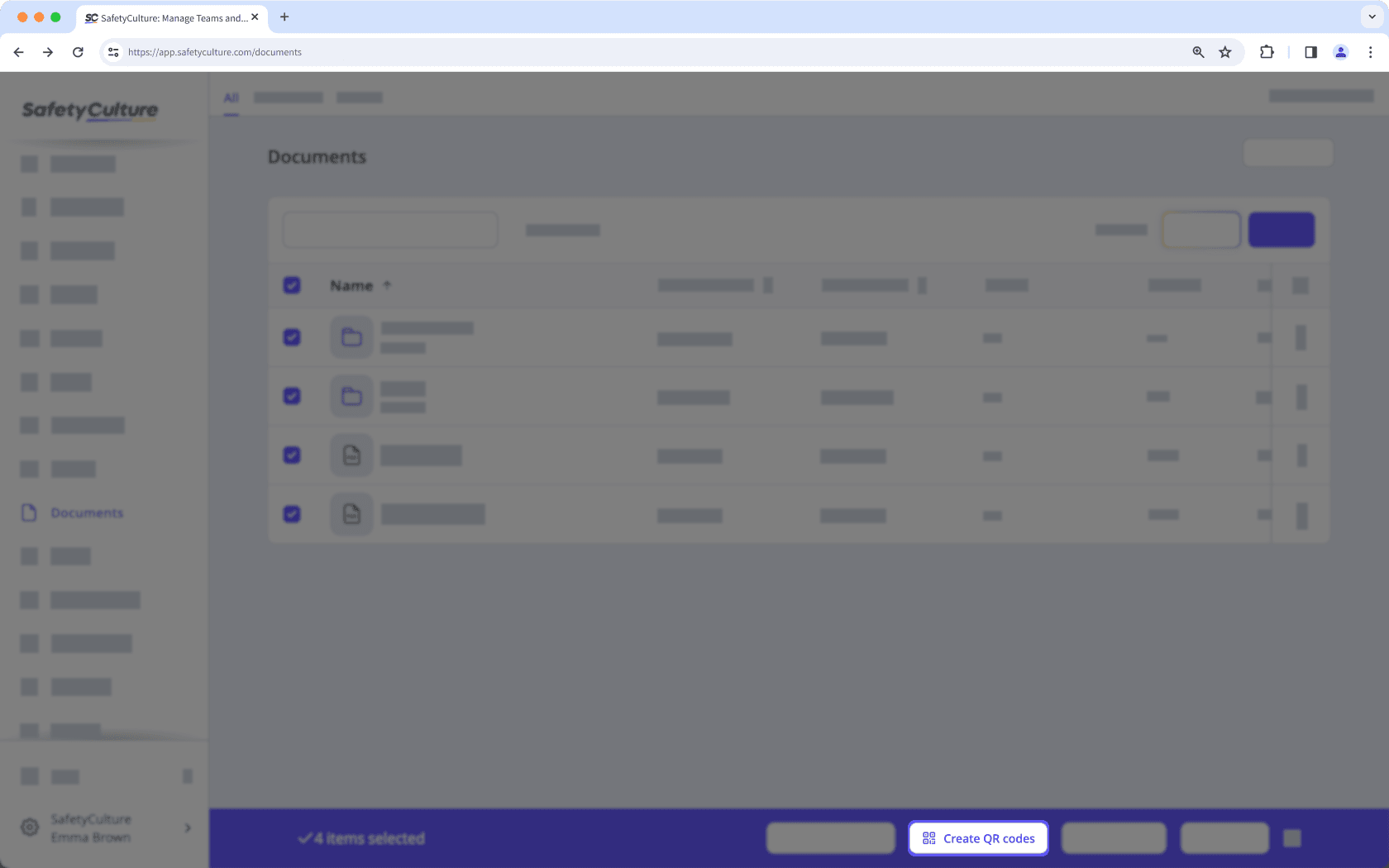 Bulk create QR codes for files and folders via the web app.