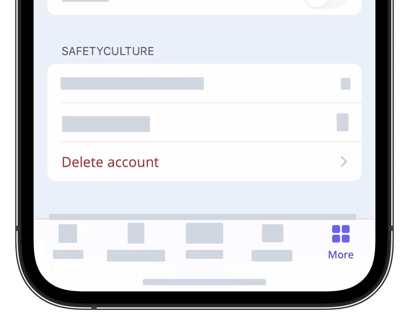 Delete my SafetyCulture account via the mobile app.