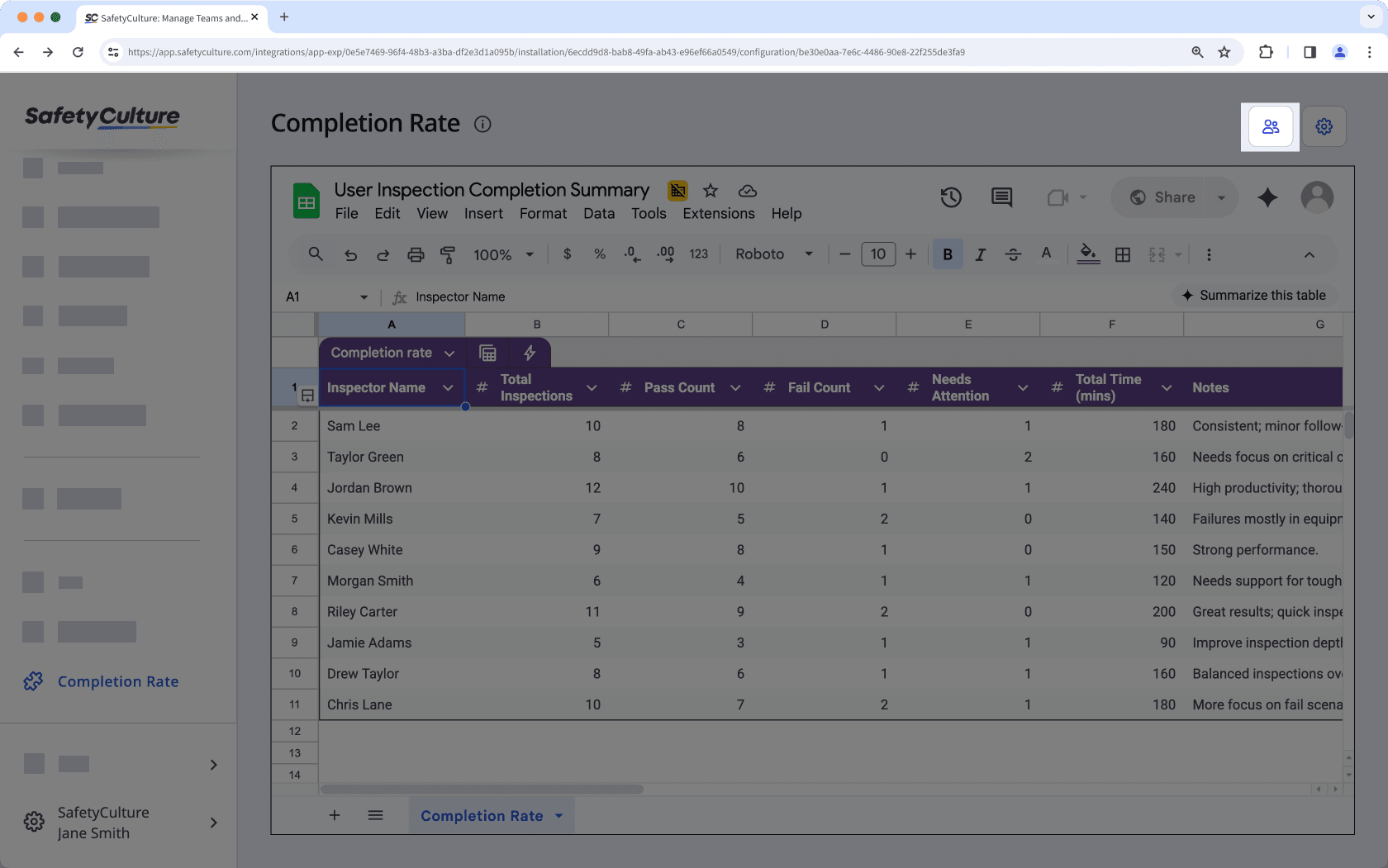 Edit access to embedded apps via the web app.