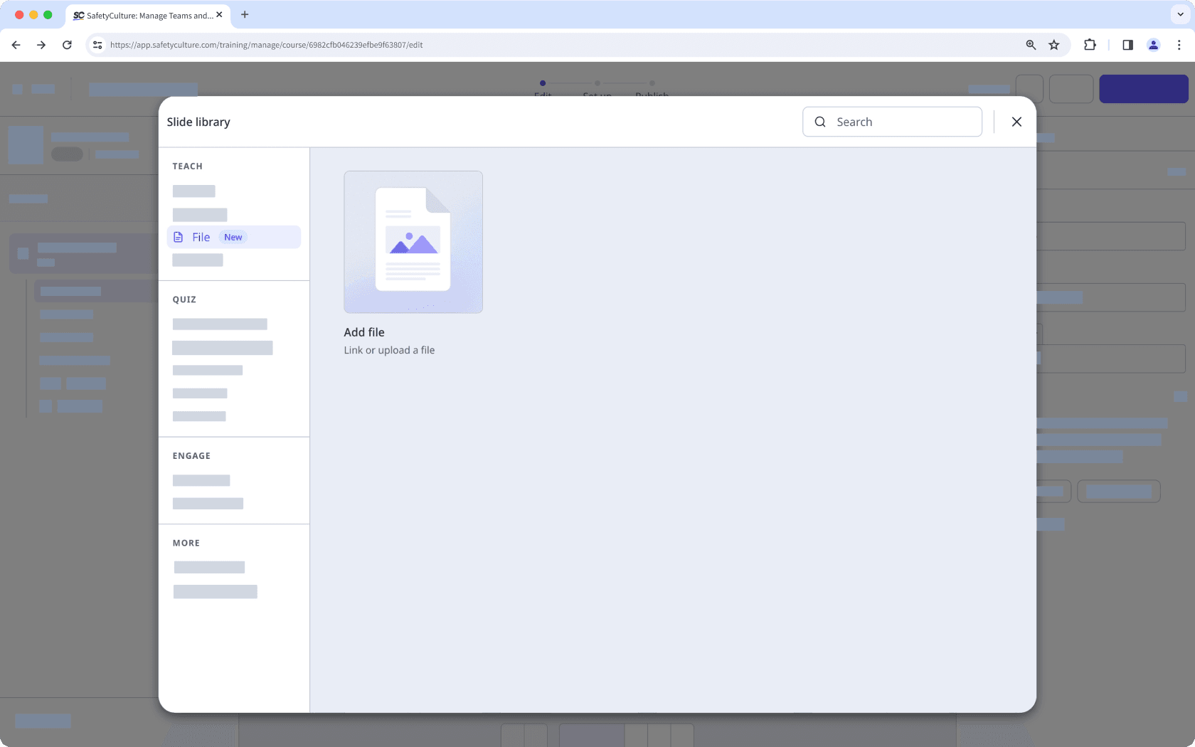 The slide library showing a File slide.