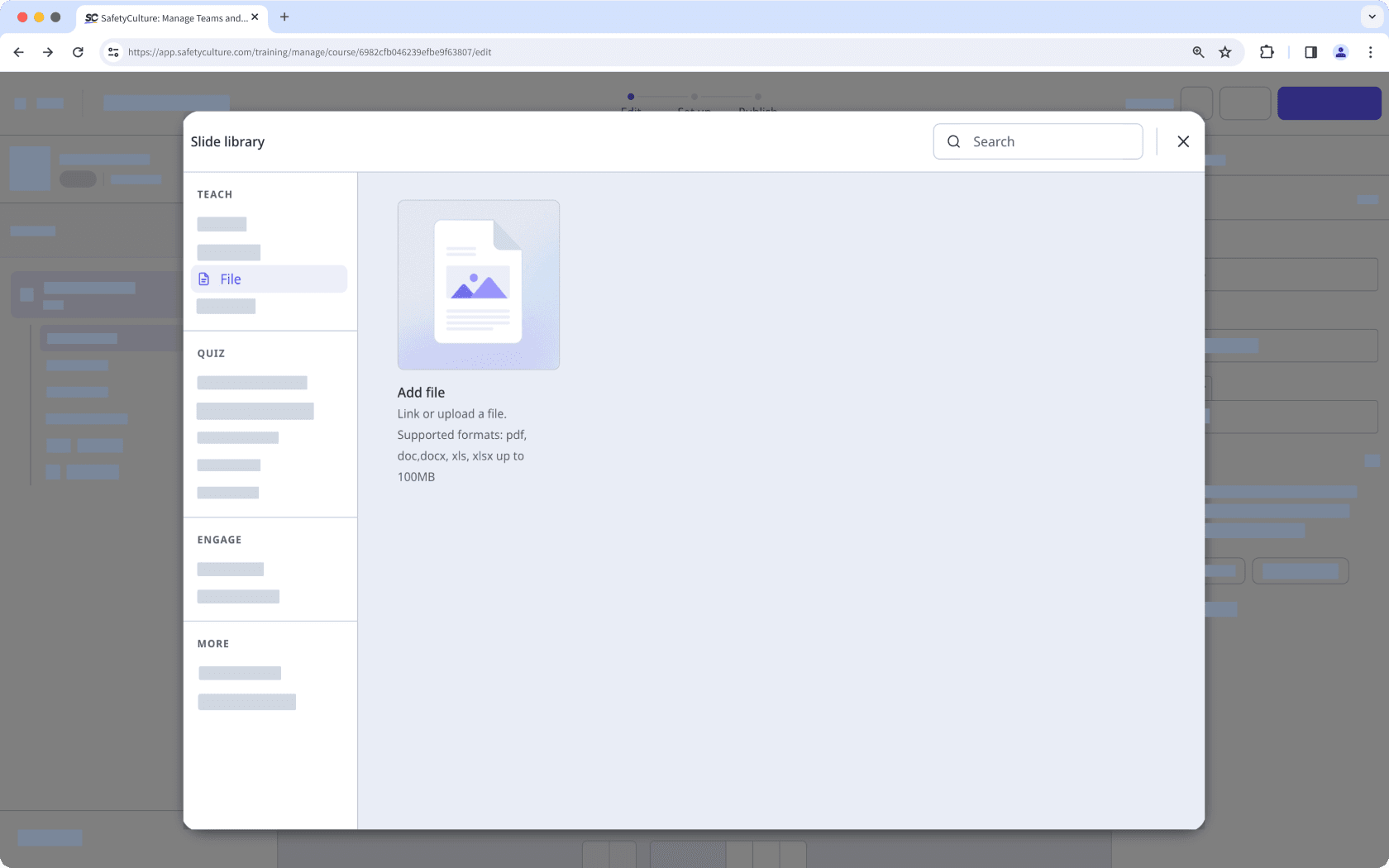 The slide library showing a File slide.