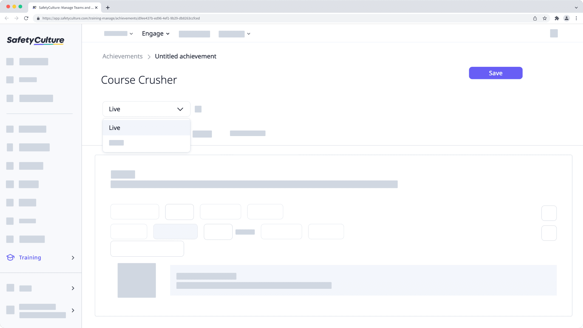 Create a custom achievement via the web app.