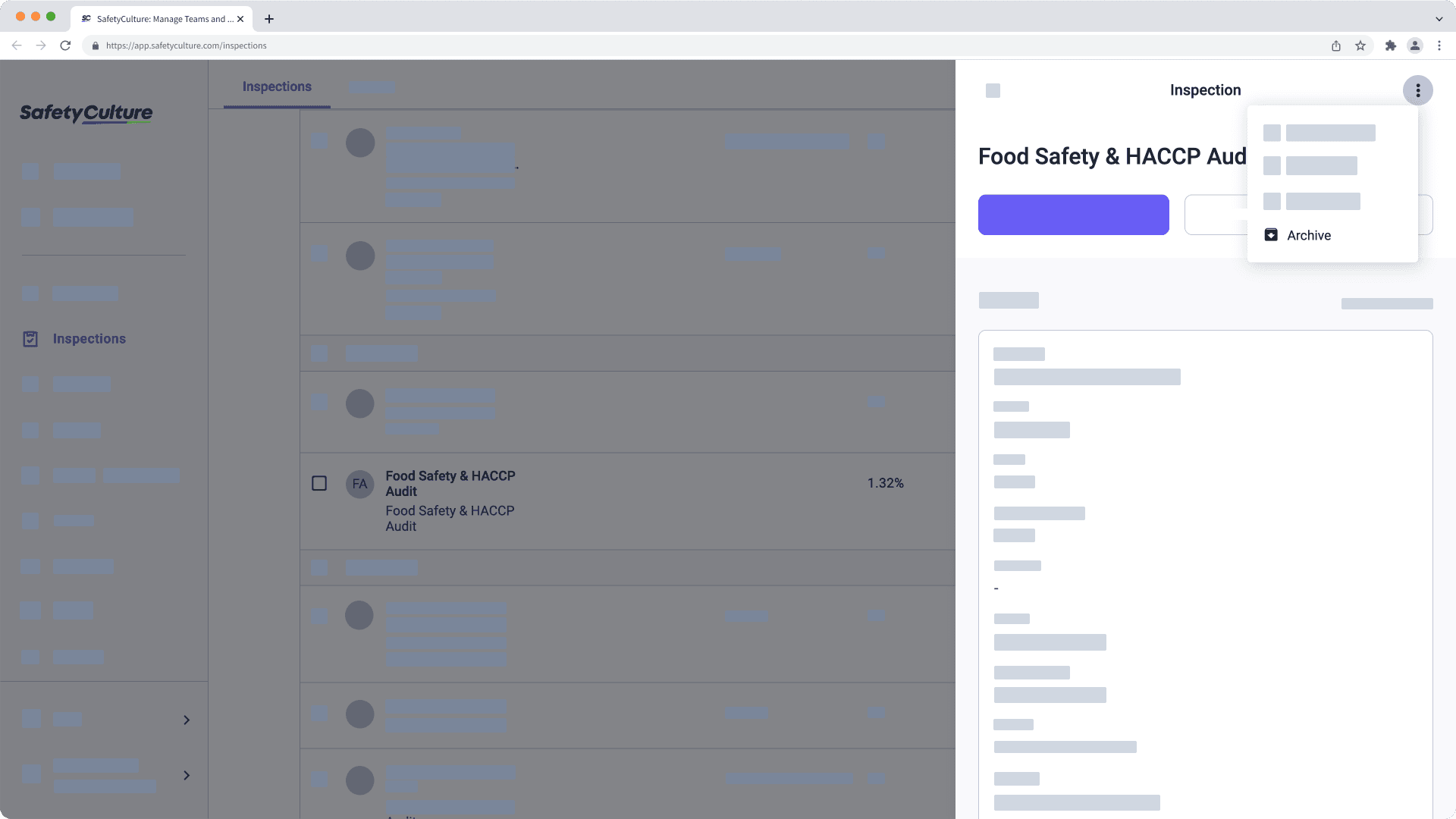 Check your inspection access level via the web app.